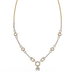 Solitairekart 5.74ct Linked Circle and Floral Natural Diamond Necklace-GH Color, SI Clarity