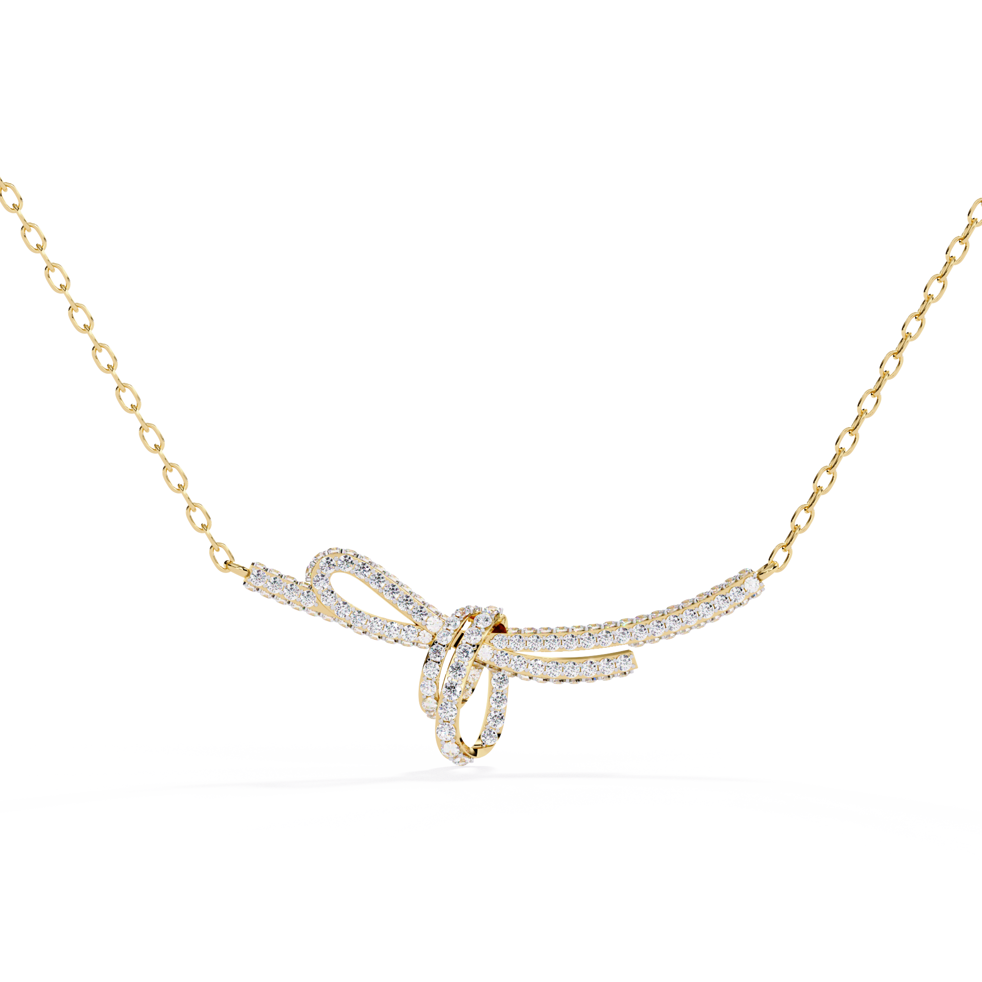 Solitairekart 0.90ct Graceful Bow  Lab Grown Diamond Necklace