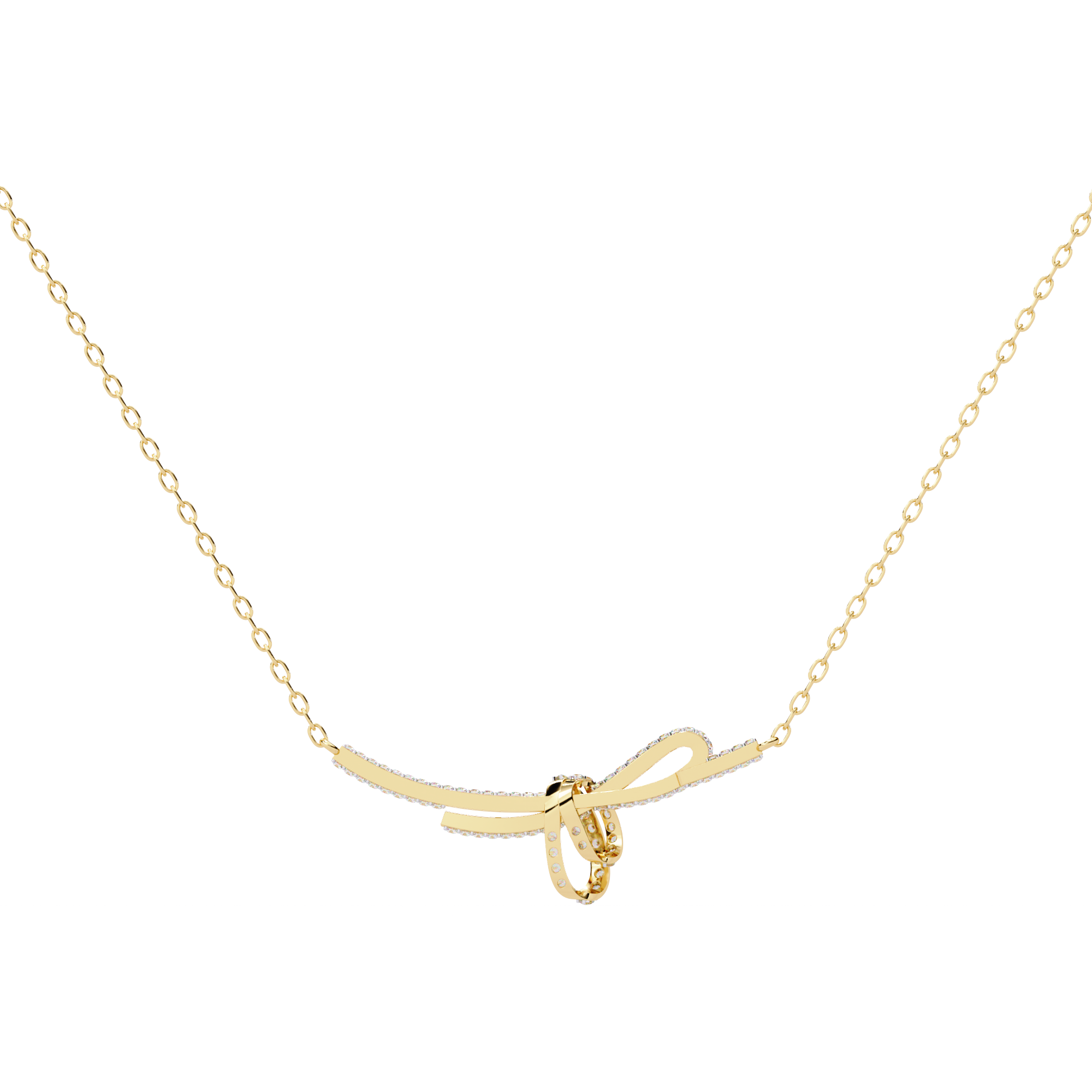 Solitairekart 0.90ct Graceful Bow  Lab Grown Diamond Necklace