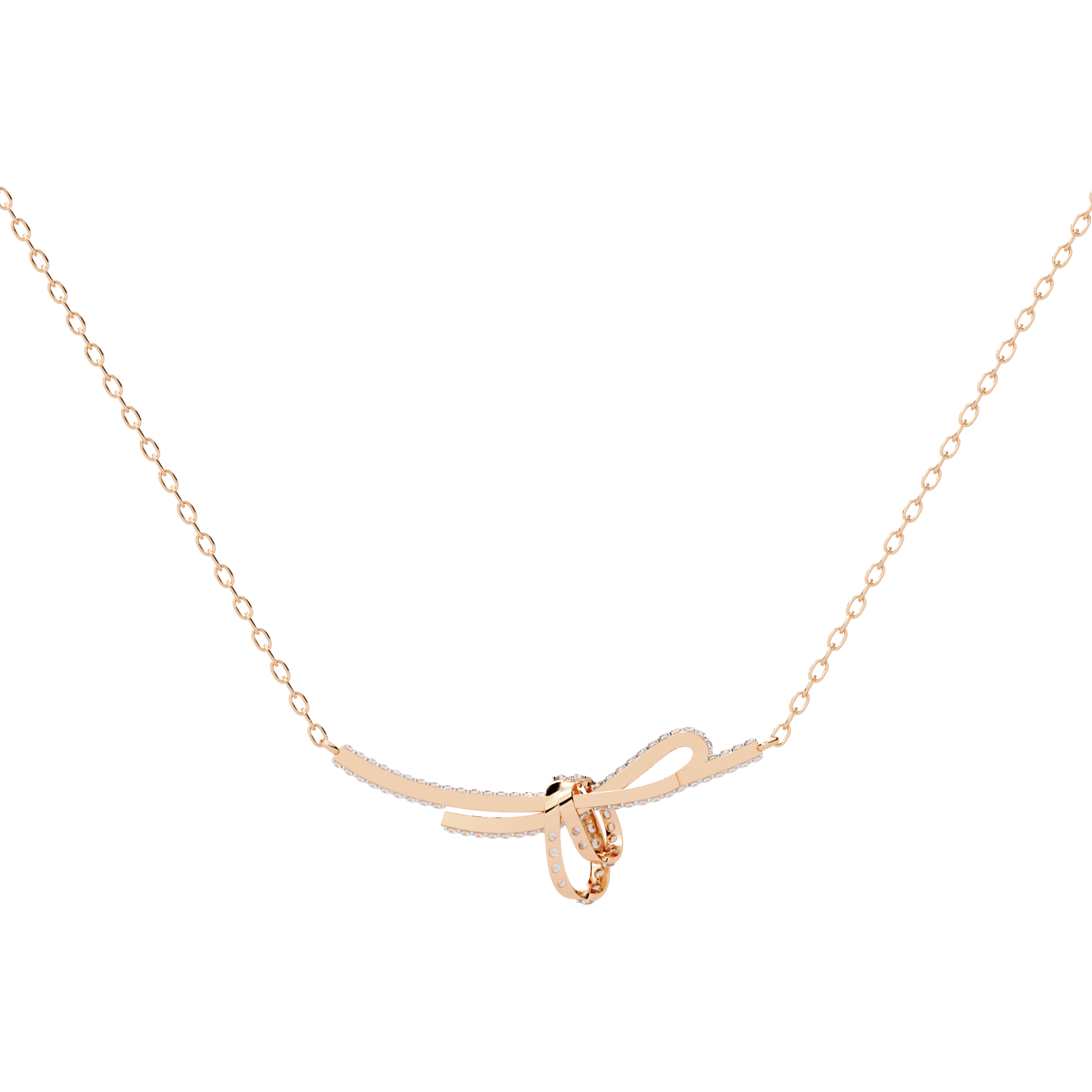 Solitairekart 0.90ct Graceful Bow  Lab Grown Diamond Necklace