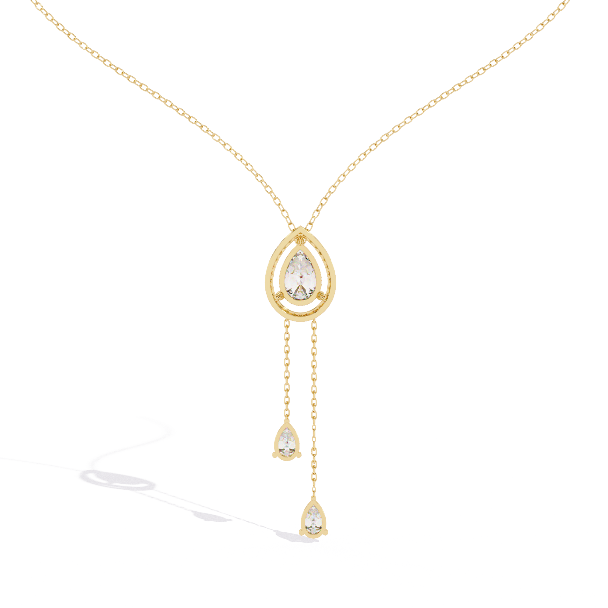 Solitairekart 1.81ct Double Drop Lab Grown Diamond Pendant Necklace