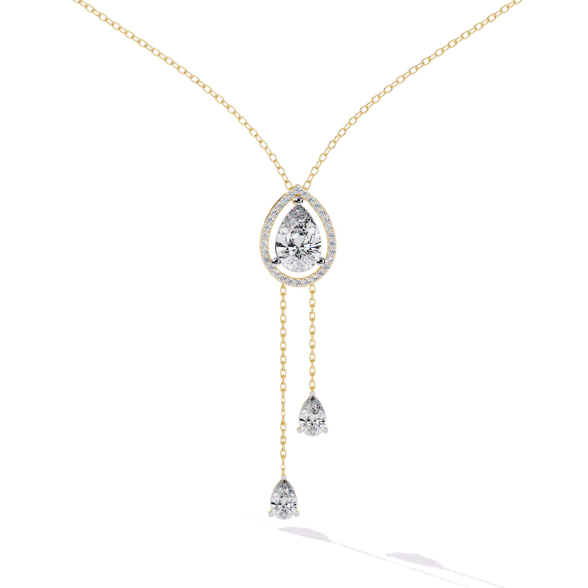 Solitairekart 1.81ct Double Drop Lab Grown Diamond Pendant Necklace