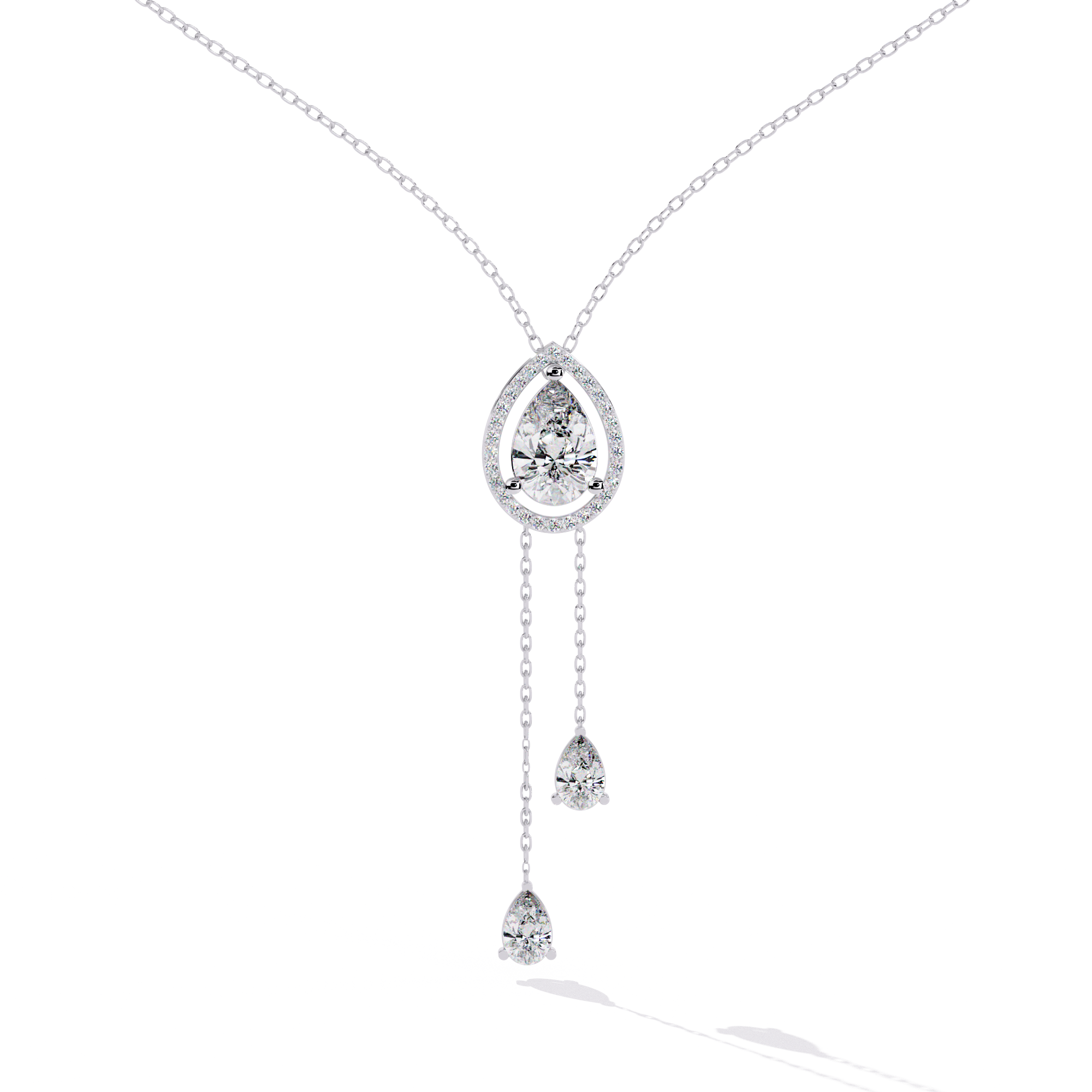 Solitairekart 1.81ct Double Drop Natural Diamond Pendant Necklace-H Color, VS1 Clarity