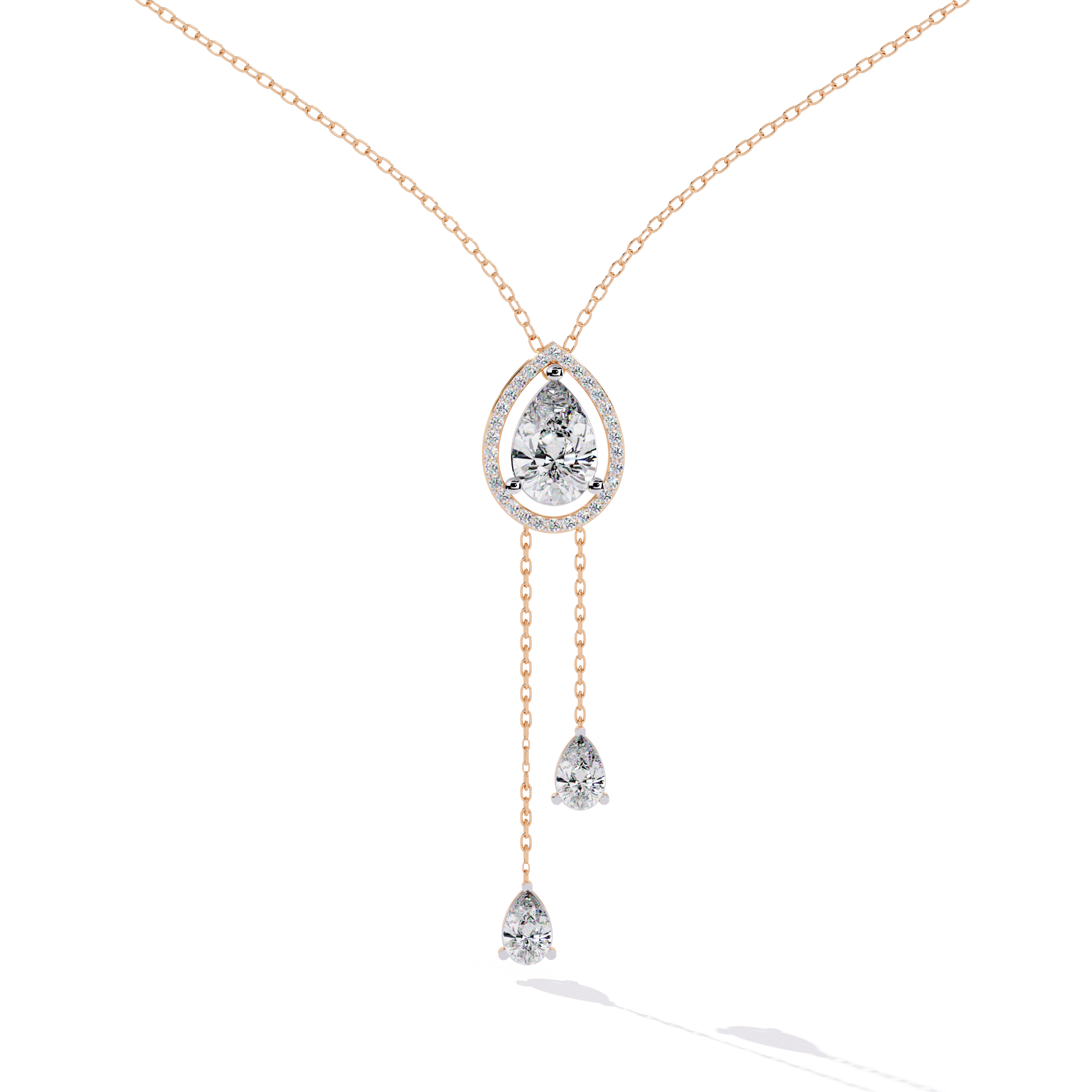 Solitairekart 1.81ct Double Drop Natural Diamond Pendant Necklace-H Color, VS1 Clarity