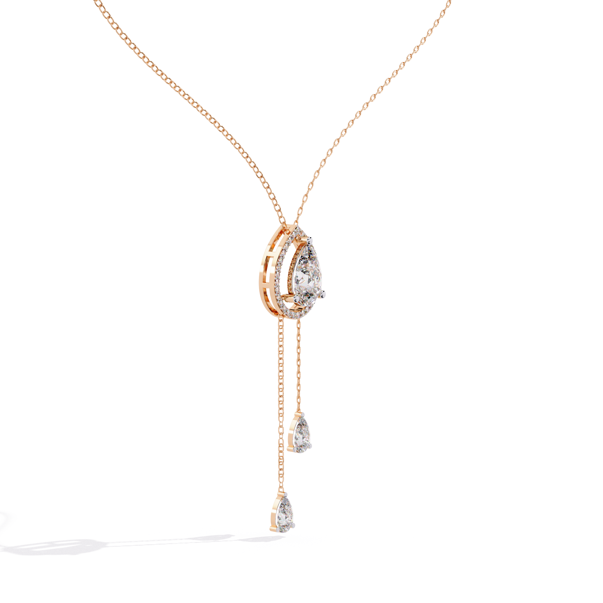 Solitairekart 1.81ct Double Drop Natural Diamond Pendant Necklace-H Color, VS1 Clarity