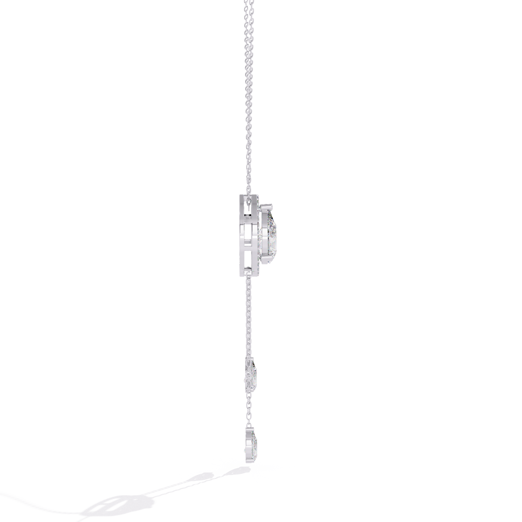 Solitairekart 1.81ct Double Drop Natural Diamond Pendant Necklace-H Color, VS1 Clarity