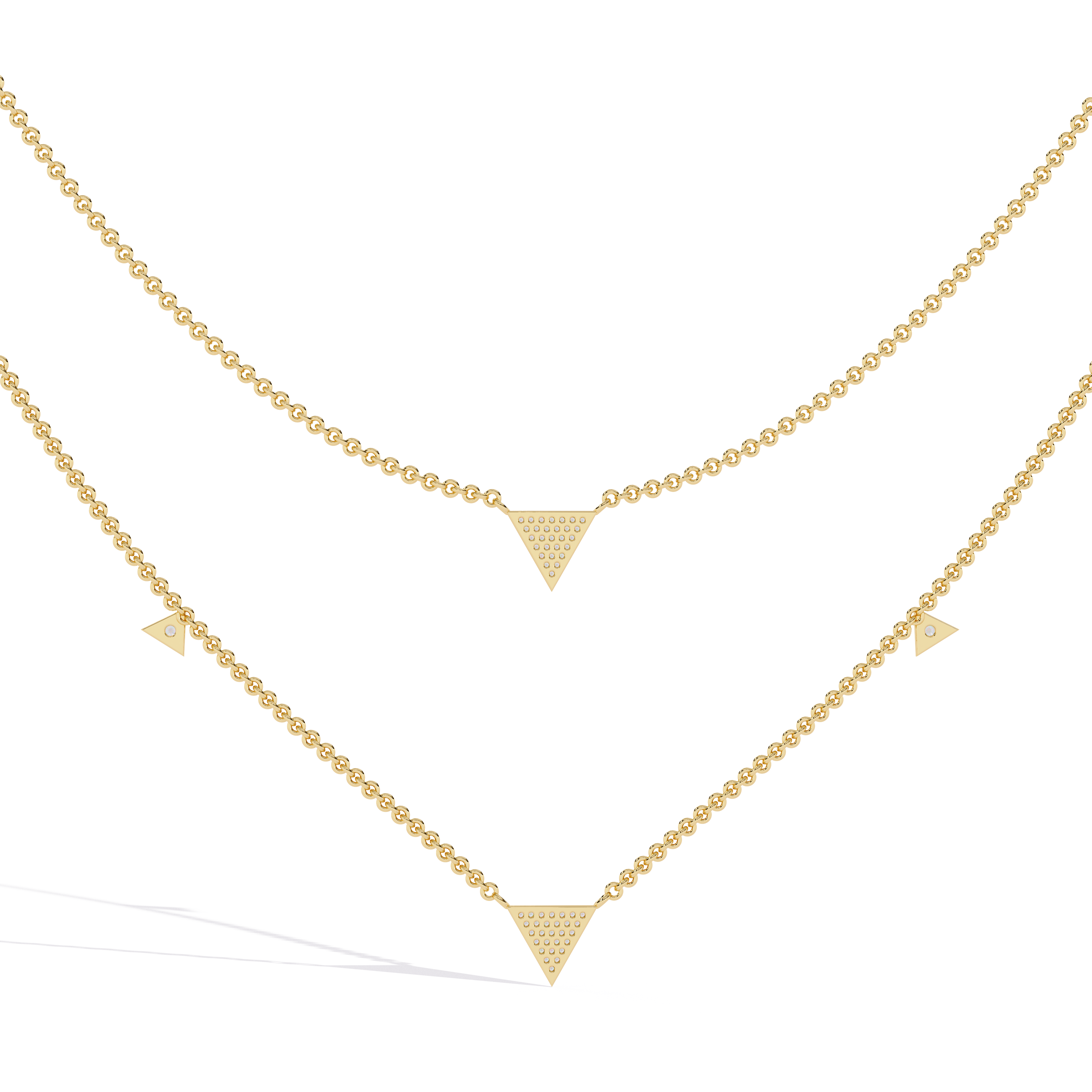 Solitairekart 0.30ct Natural Diamonds Triangular Necklace-HI Color, VS-SI Clarity