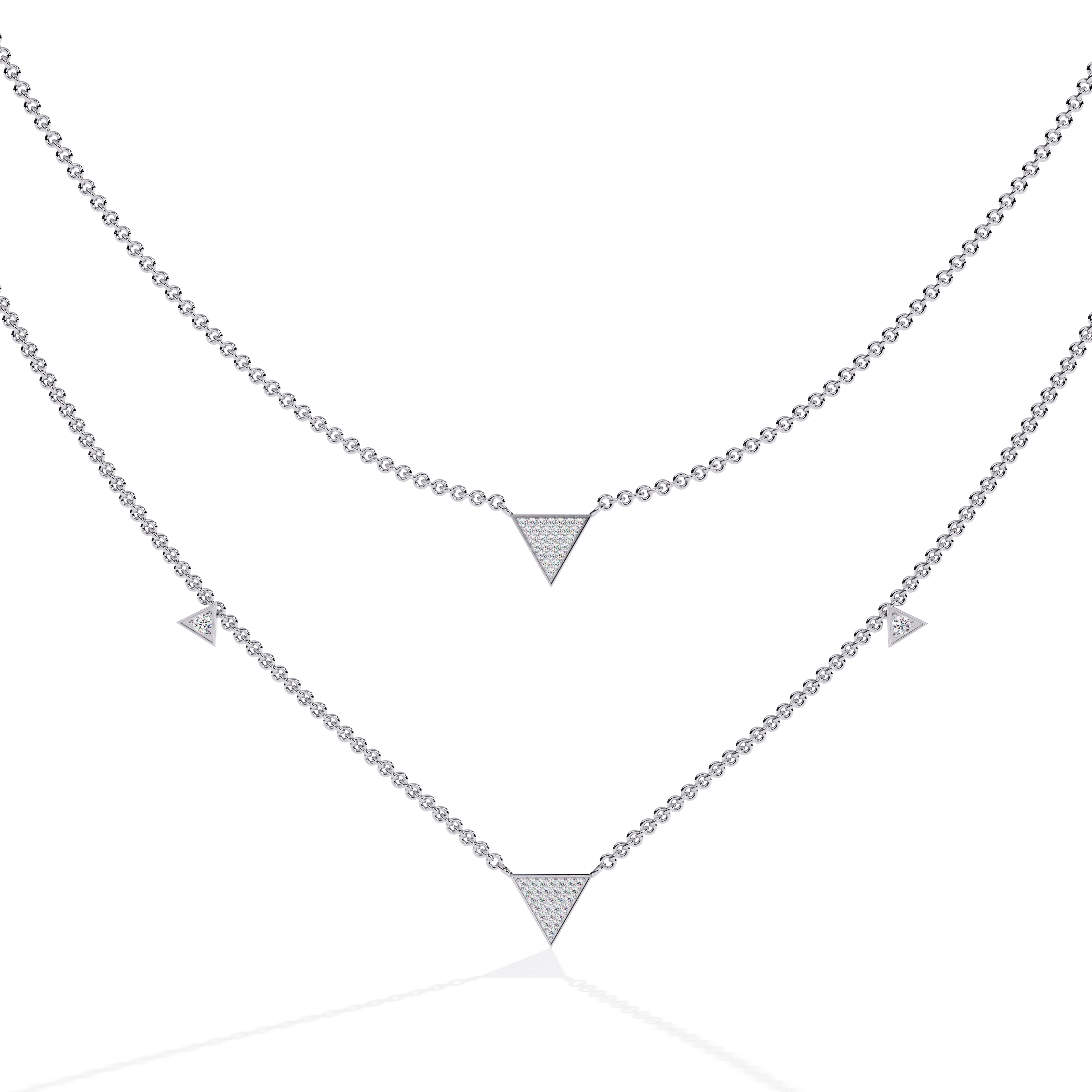 Solitairekart 0.30ct Natural Diamonds Triangular Necklace-HI Color, VS-SI Clarity