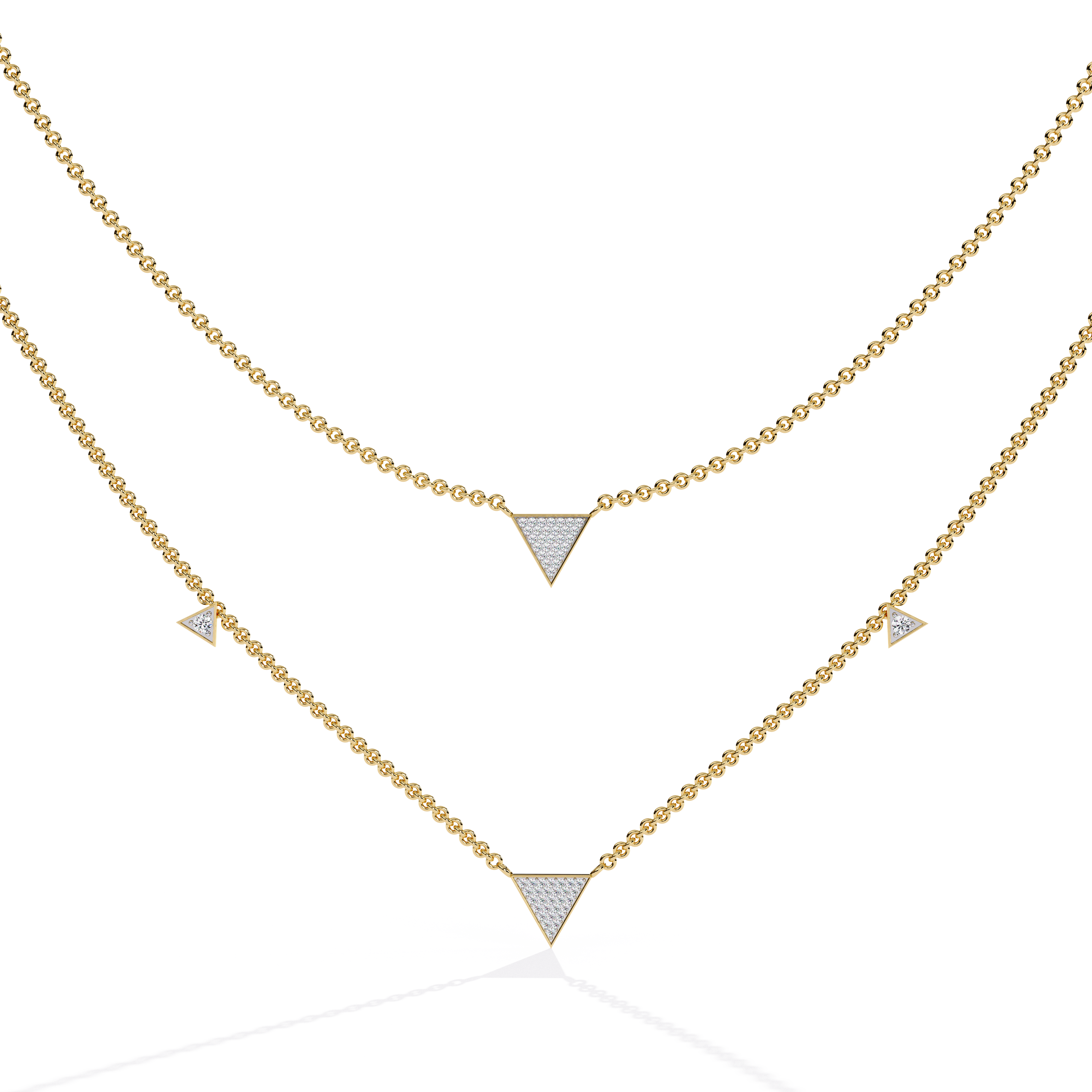 Solitairekart 0.30ct Natural Diamonds Triangular Necklace-HI Color, VS-SI Clarity