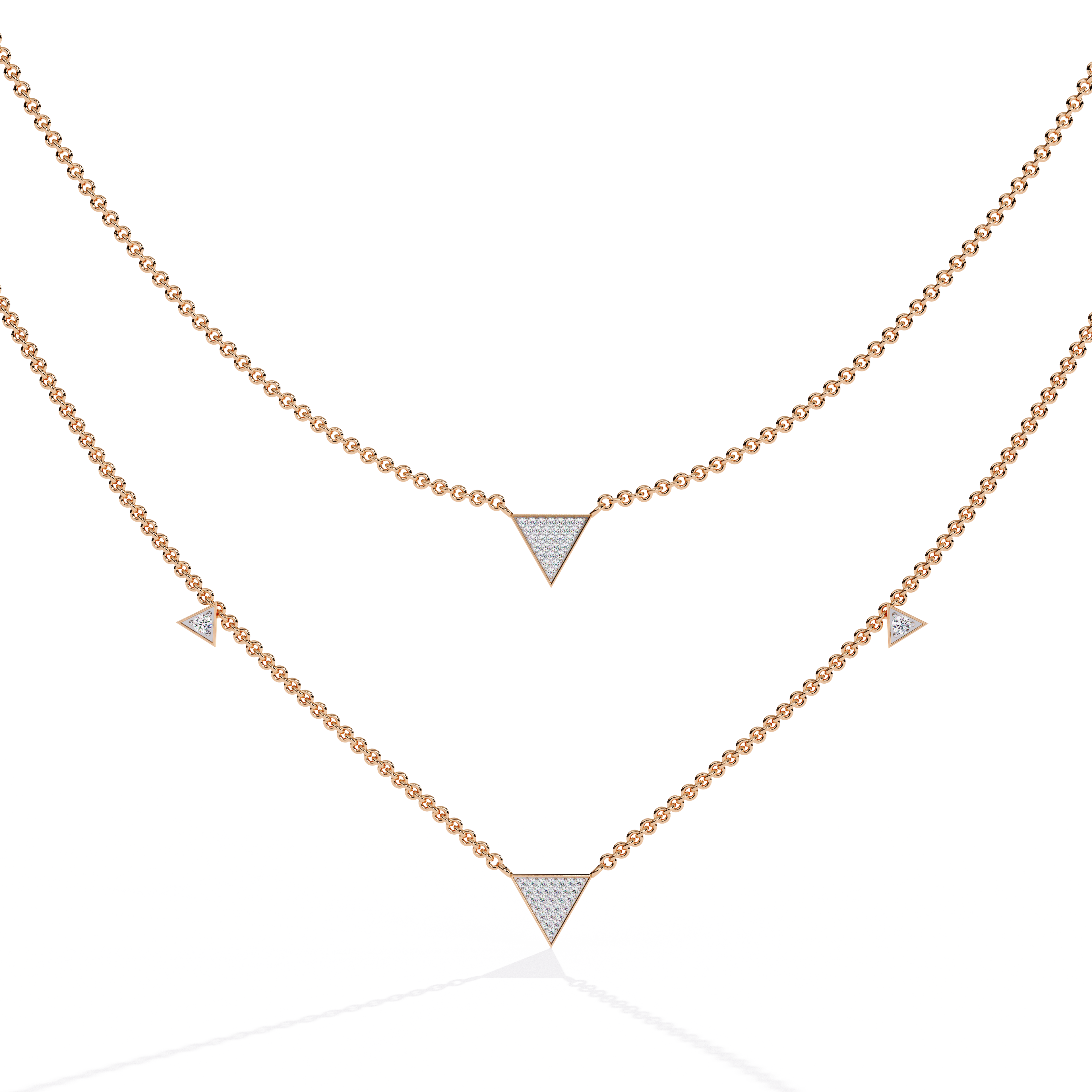 Solitairekart 0.30ct Natural Diamonds Triangular Necklace-HI Color, VS-SI Clarity