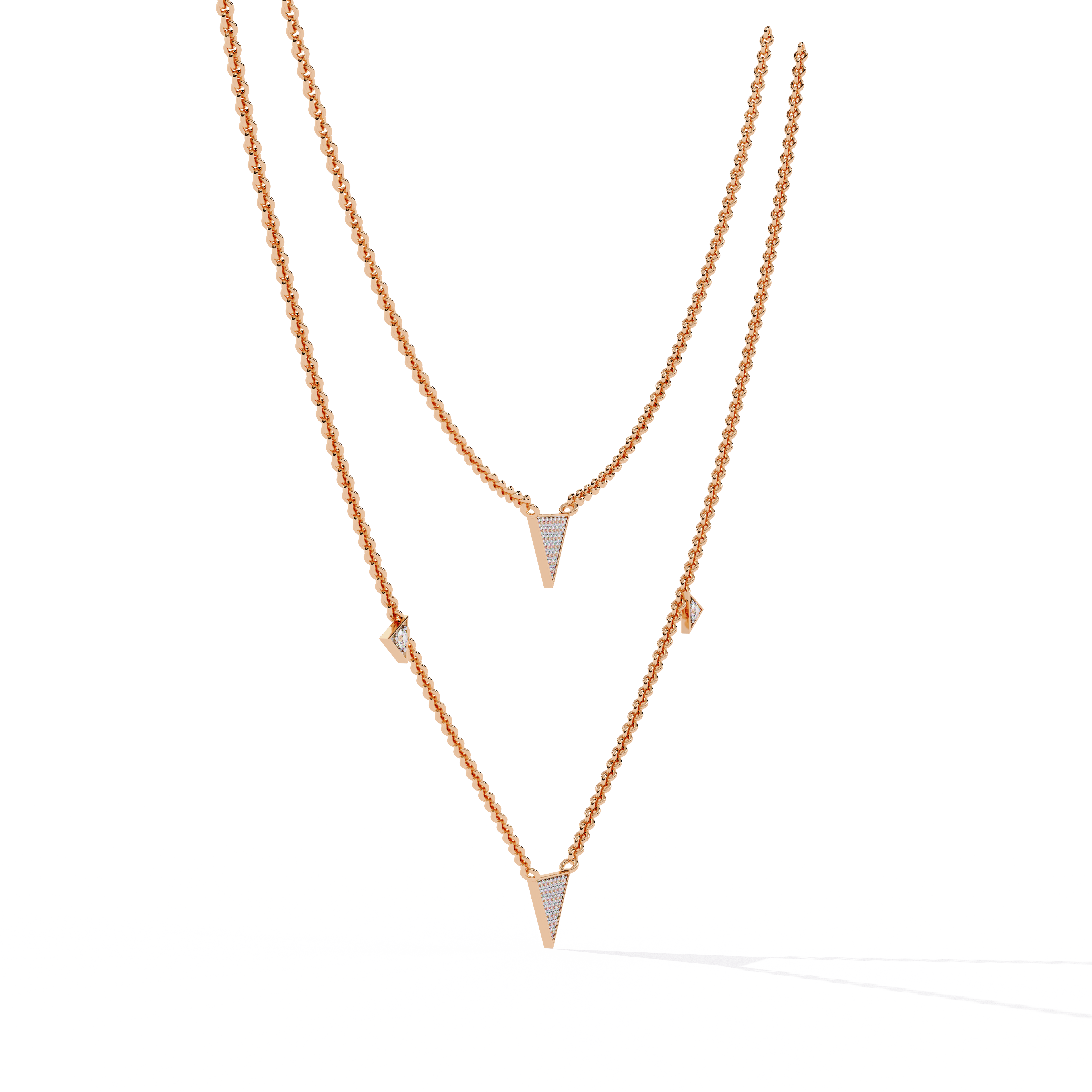 Solitairekart 0.30ct Lab Grown Diamonds Triangular Necklace