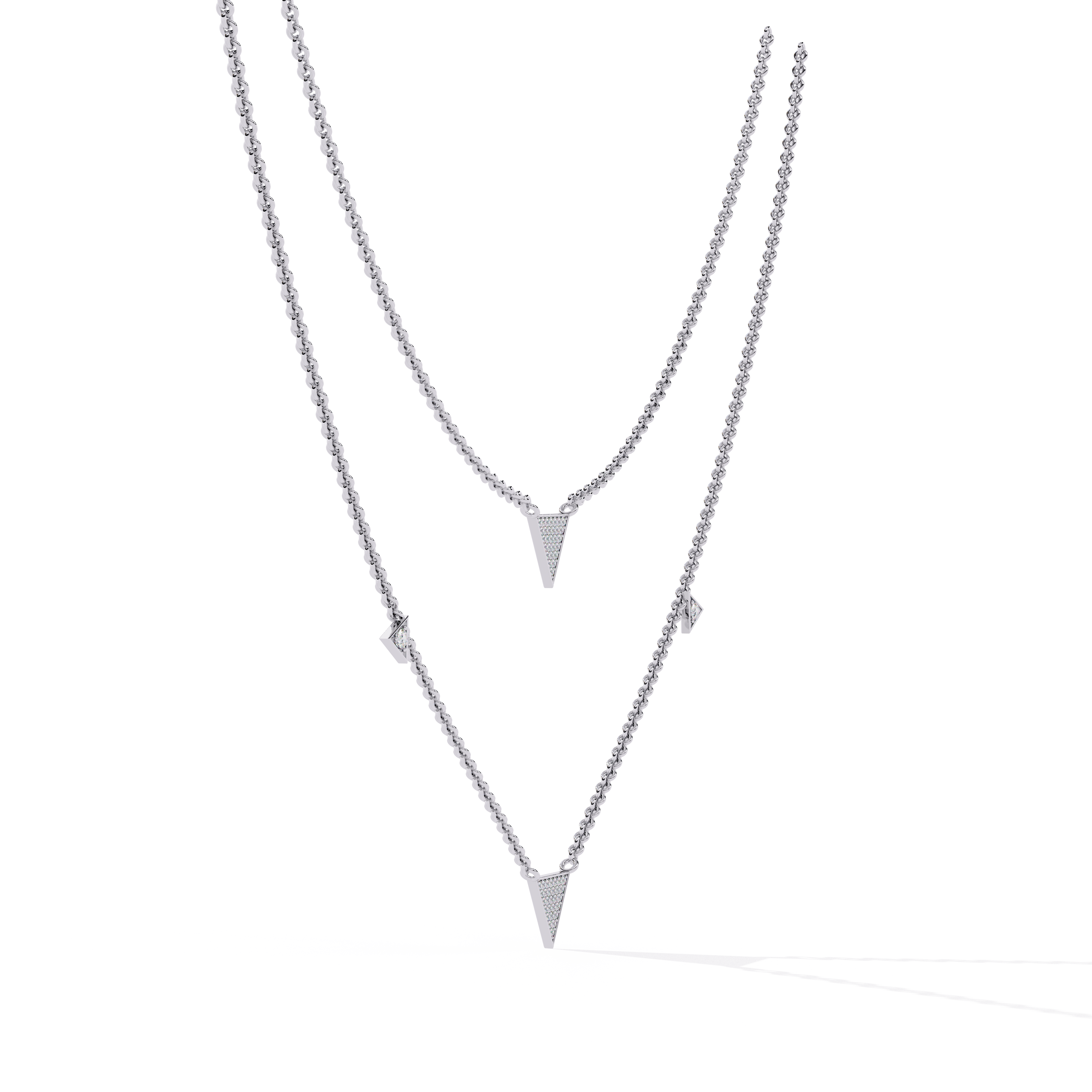 Solitairekart 0.30ct Natural Diamonds Triangular Necklace-HI Color, VS-SI Clarity