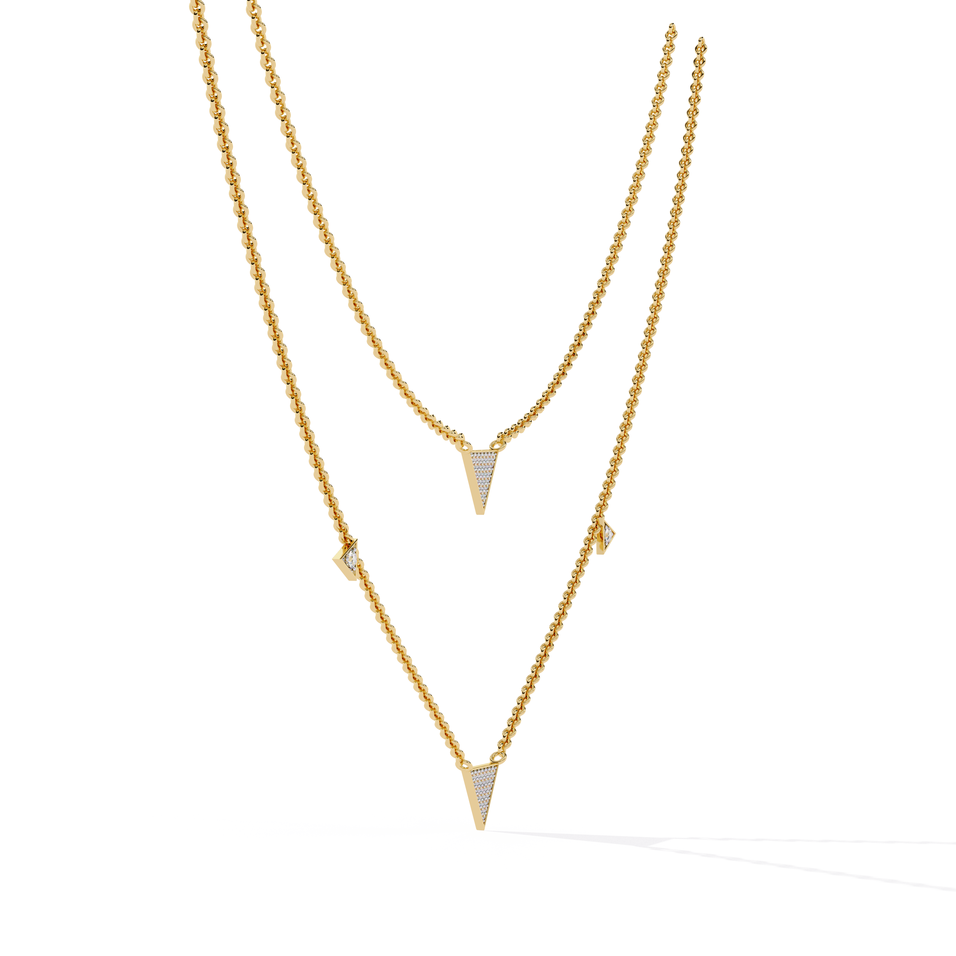 Solitairekart 0.30ct Lab Grown Diamonds Triangular Necklace