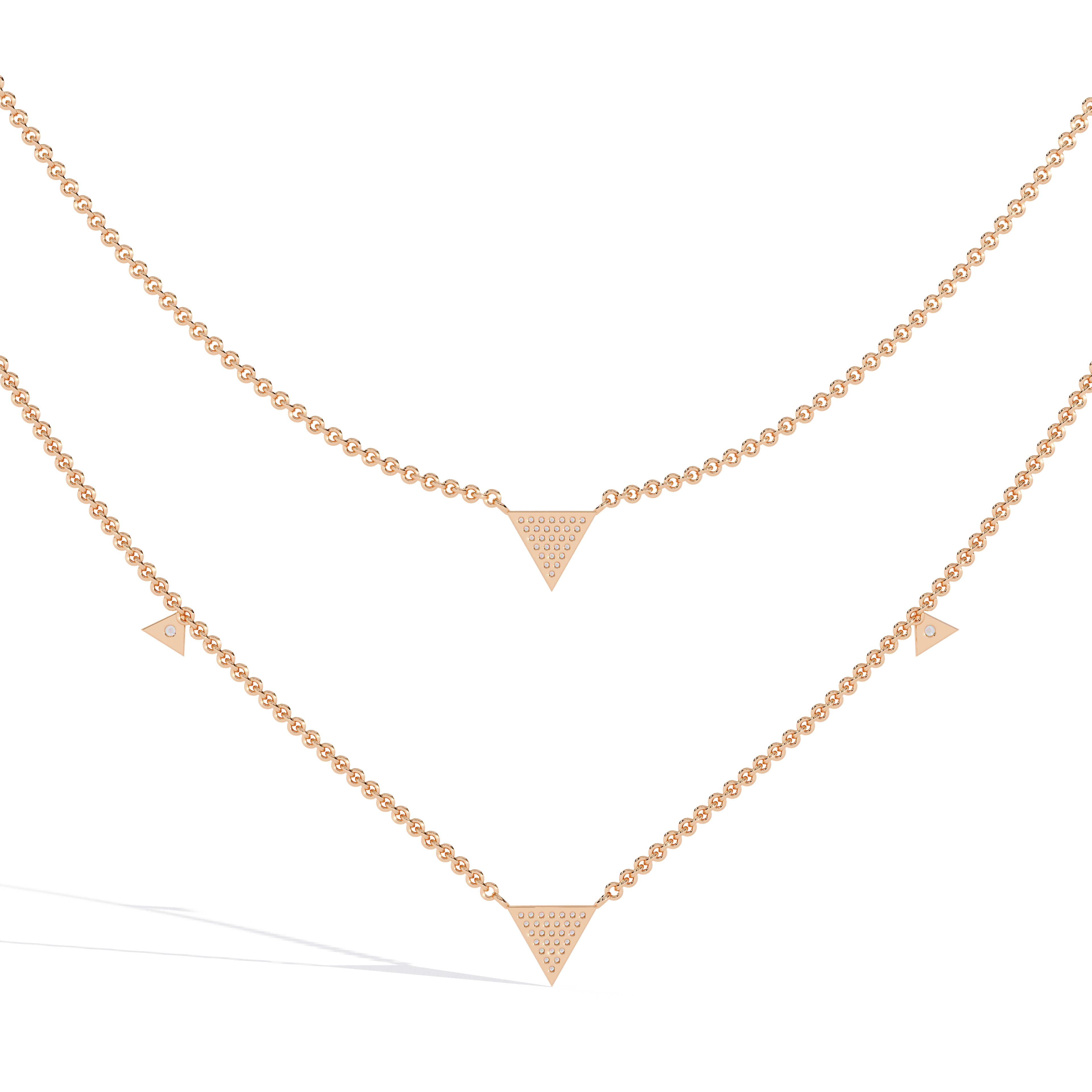 Solitairekart 0.30ct Natural Diamonds Triangular Necklace-HI Color, VS-SI Clarity