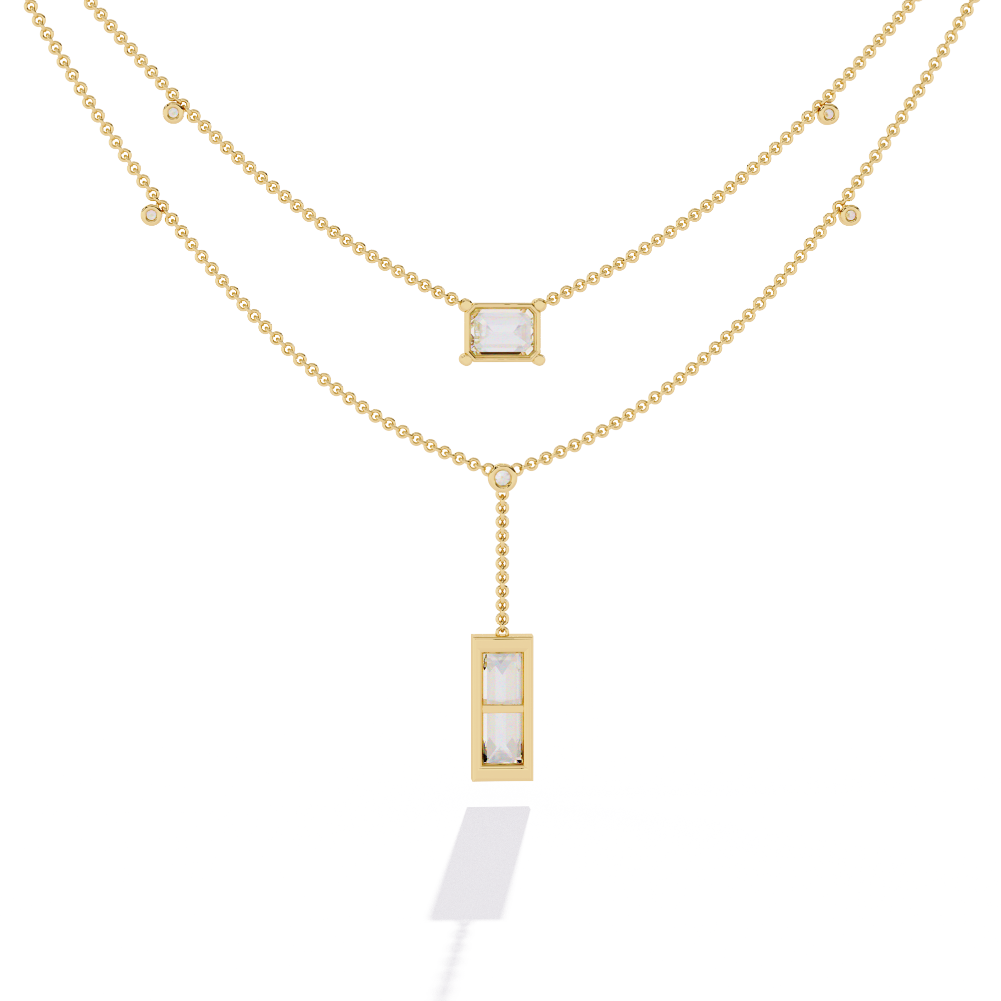 Solitairekart 5.47ct Emerald Cut Drop Diamond Necklace-H Color, VS1 Clarity