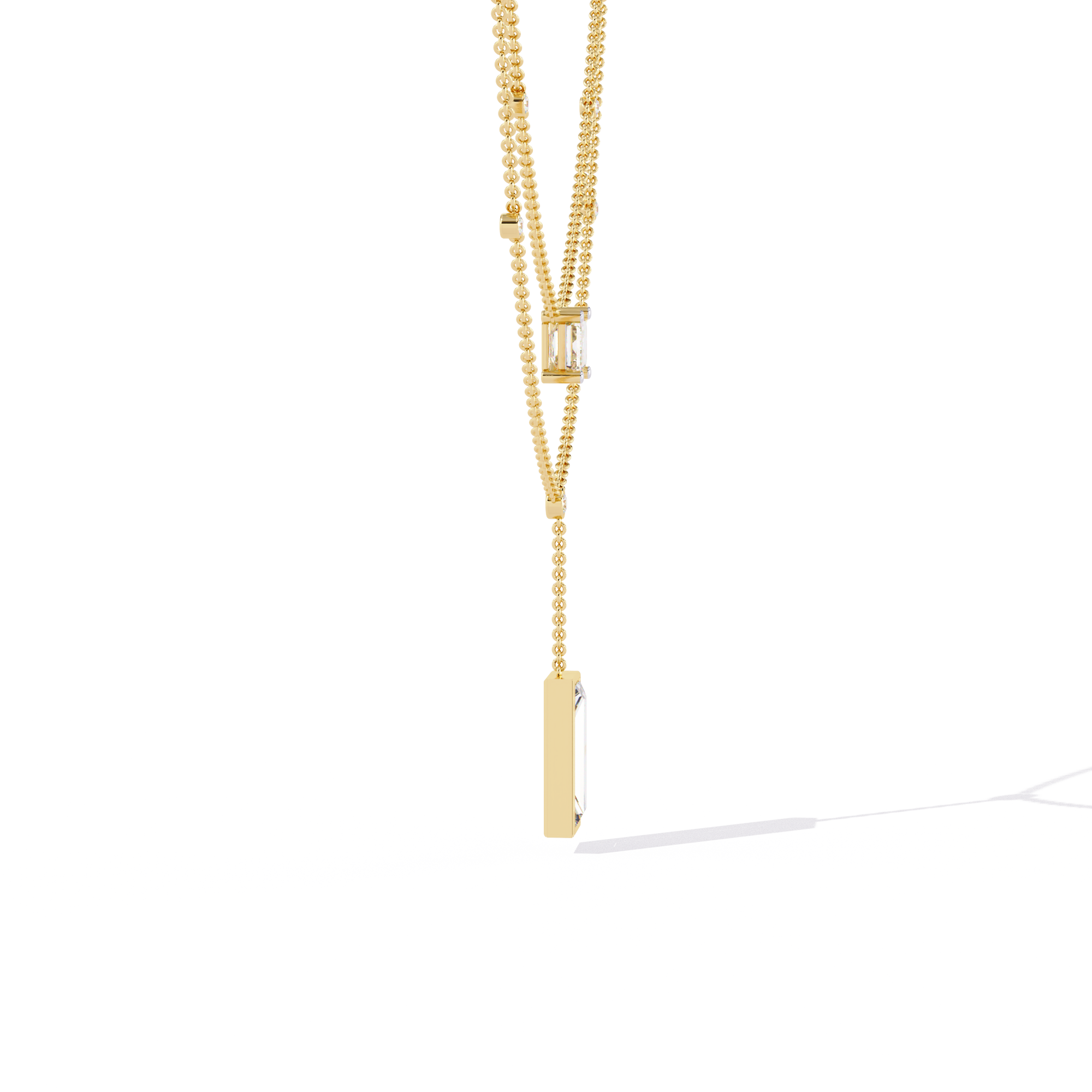 Solitairekart 5.47ct Emerald Cut Drop Diamond Necklace-H Color, VS1 Clarity