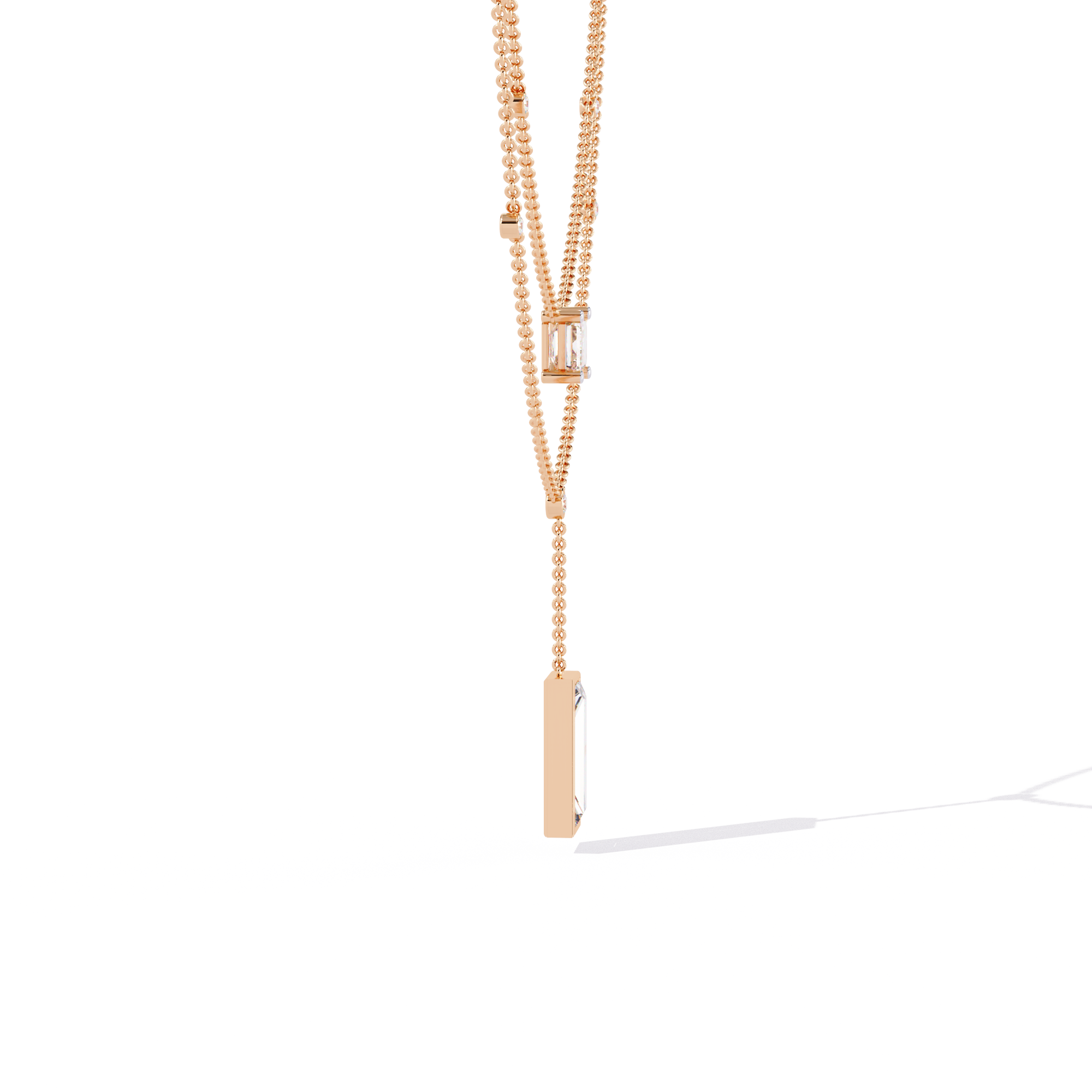 Solitairekart 5.47ct Emerald Cut Drop Diamond Necklace-H Color, VS1 Clarity