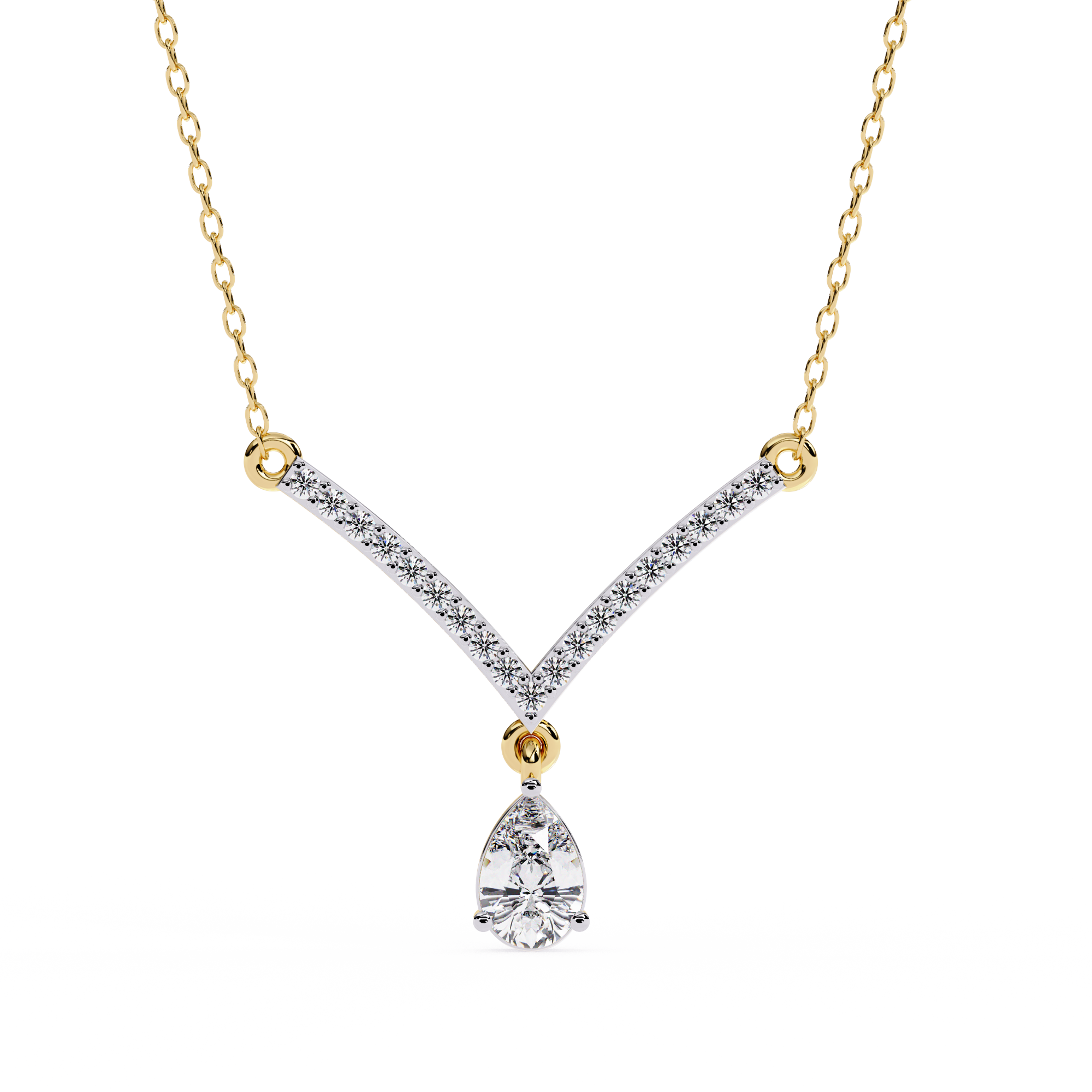 Solitairekart 0.48ct V-Line Drop Lab Grown Diamond Necklace