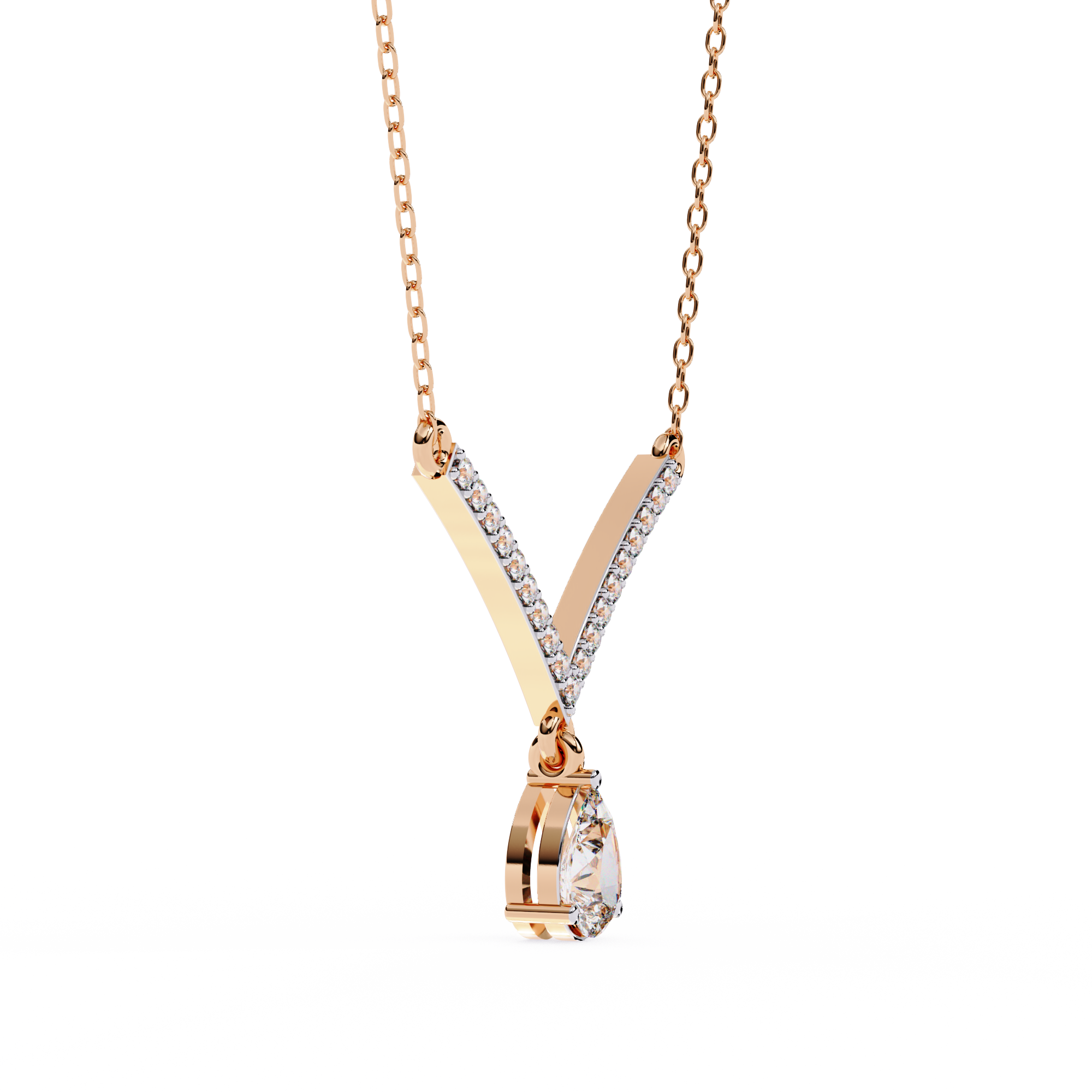 Solitairekart 0.48ct V-Line Drop Lab Grown Diamond Necklace