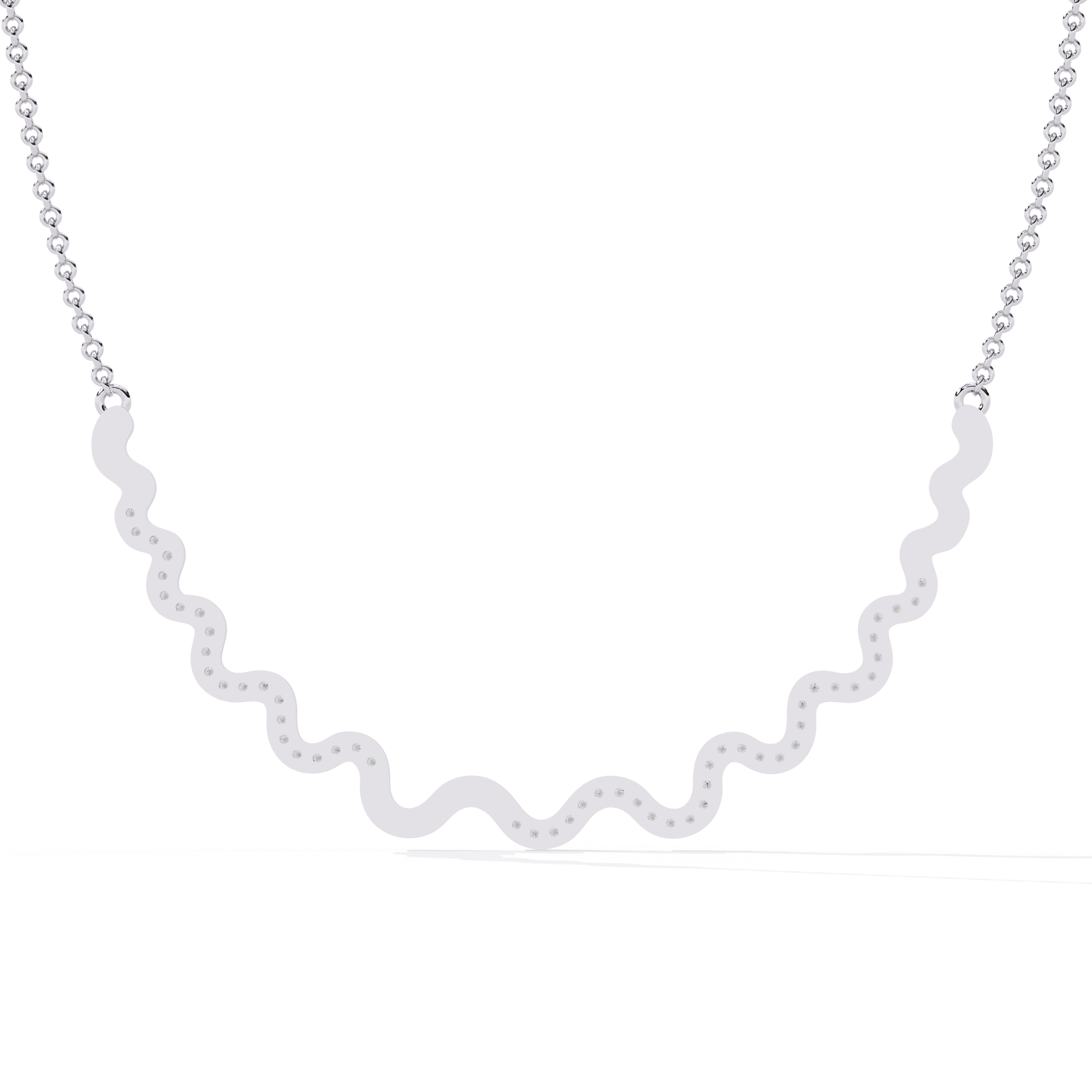 Solitairekart 0.45ct Natural Diamond Serpentine Sparkle Necklace-HI Color, VS-SI Clarity