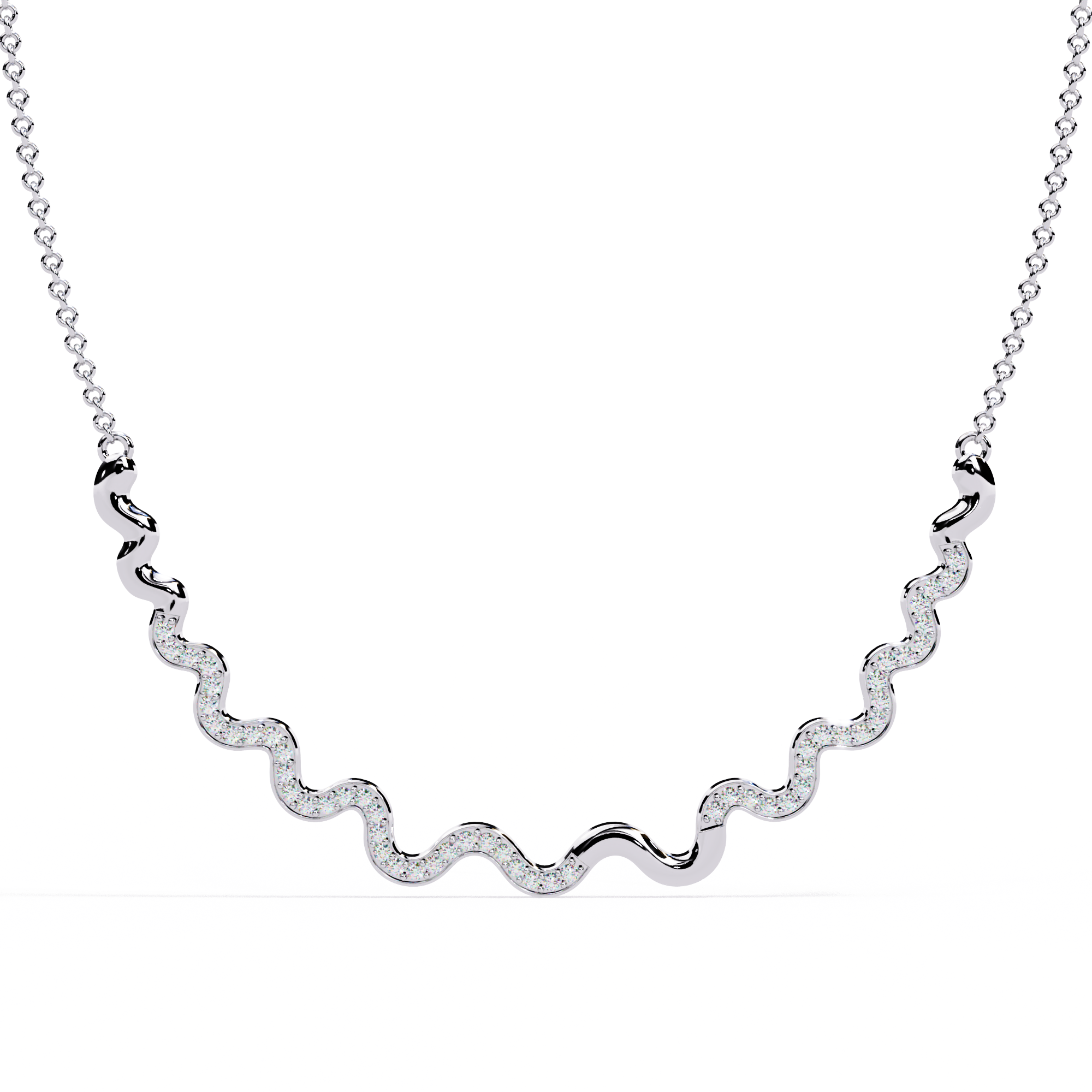 Solitairekart 0.45ct Natural Diamond Serpentine Sparkle Necklace-HI Color, VS-SI Clarity