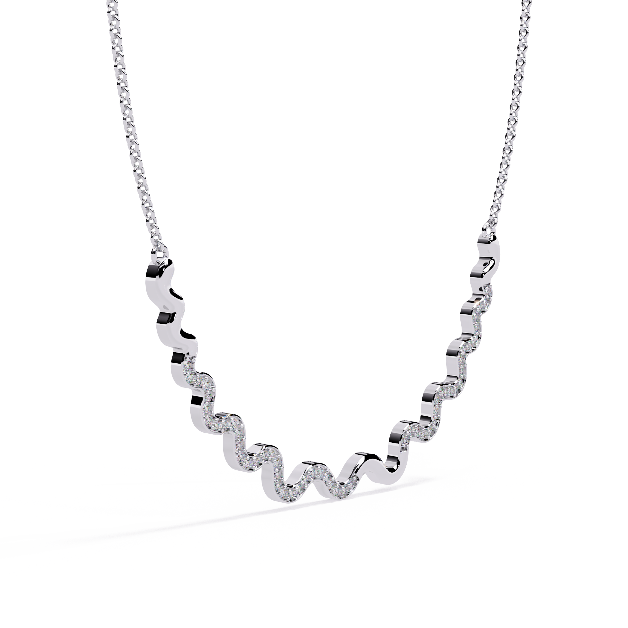 Solitairekart 0.45ct Natural Diamond Serpentine Sparkle Necklace-HI Color, VS-SI Clarity