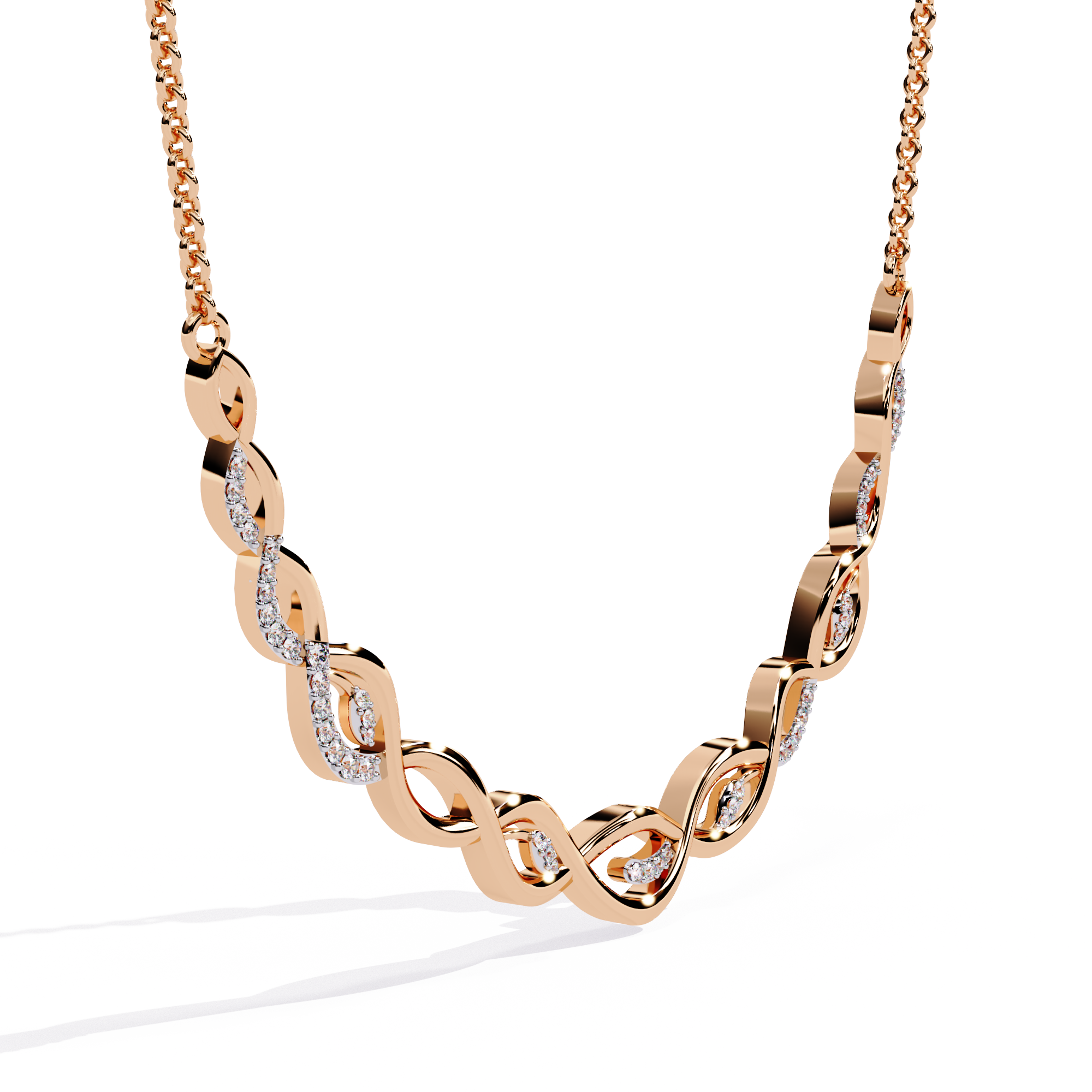 Solitairekart 0.18ct Lab Grown Diamond Infinity Link Necklace