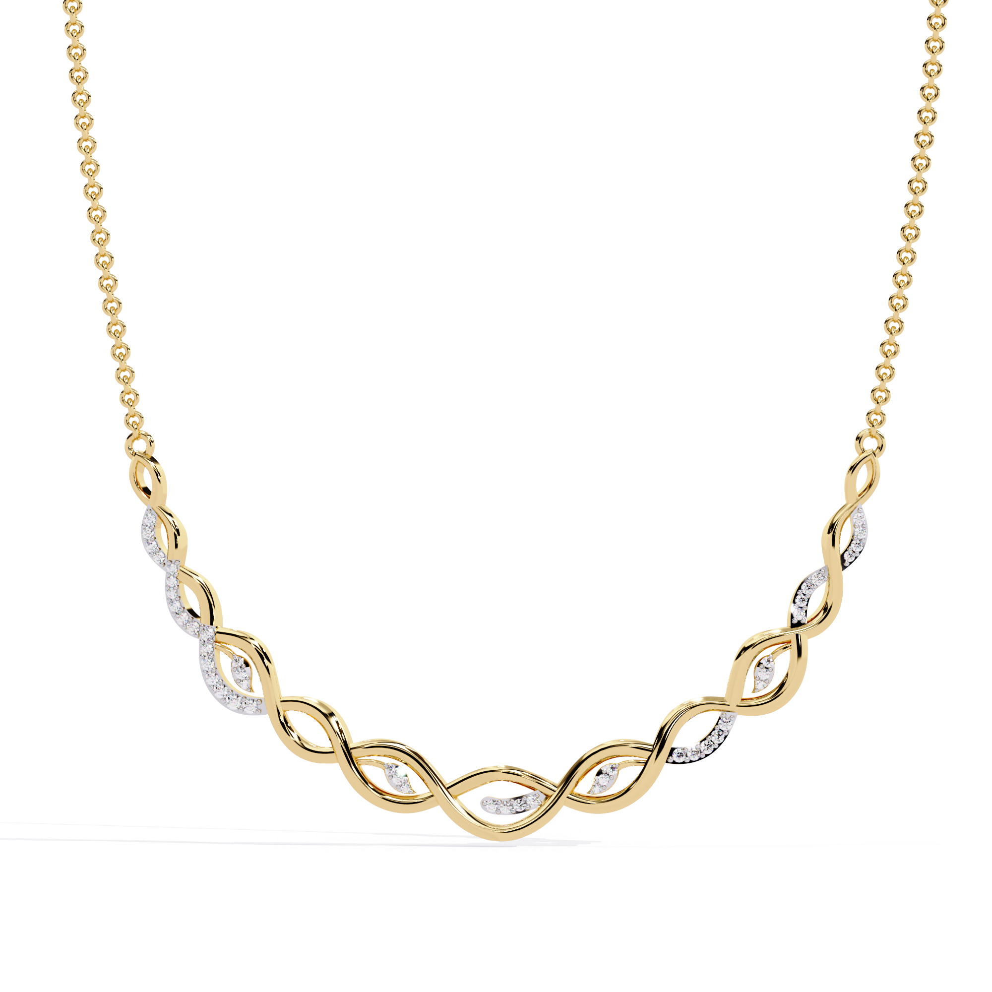 Solitairekart 0.18ct Natural Diamond Infinity Link Necklace-HI Color, VS-SI Clarity