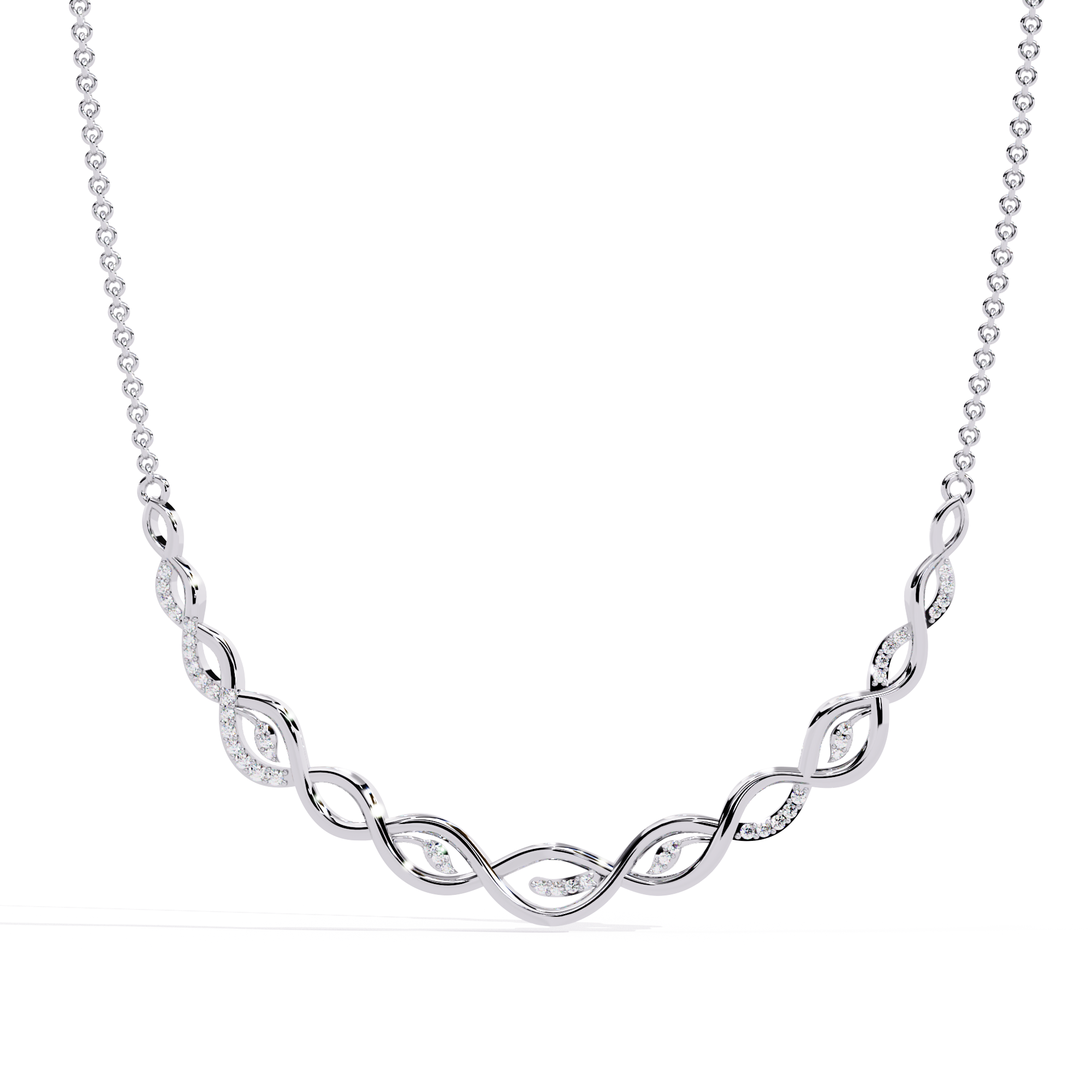 Solitairekart 0.18ct Natural Diamond Infinity Link Necklace-HI Color, VS-SI Clarity