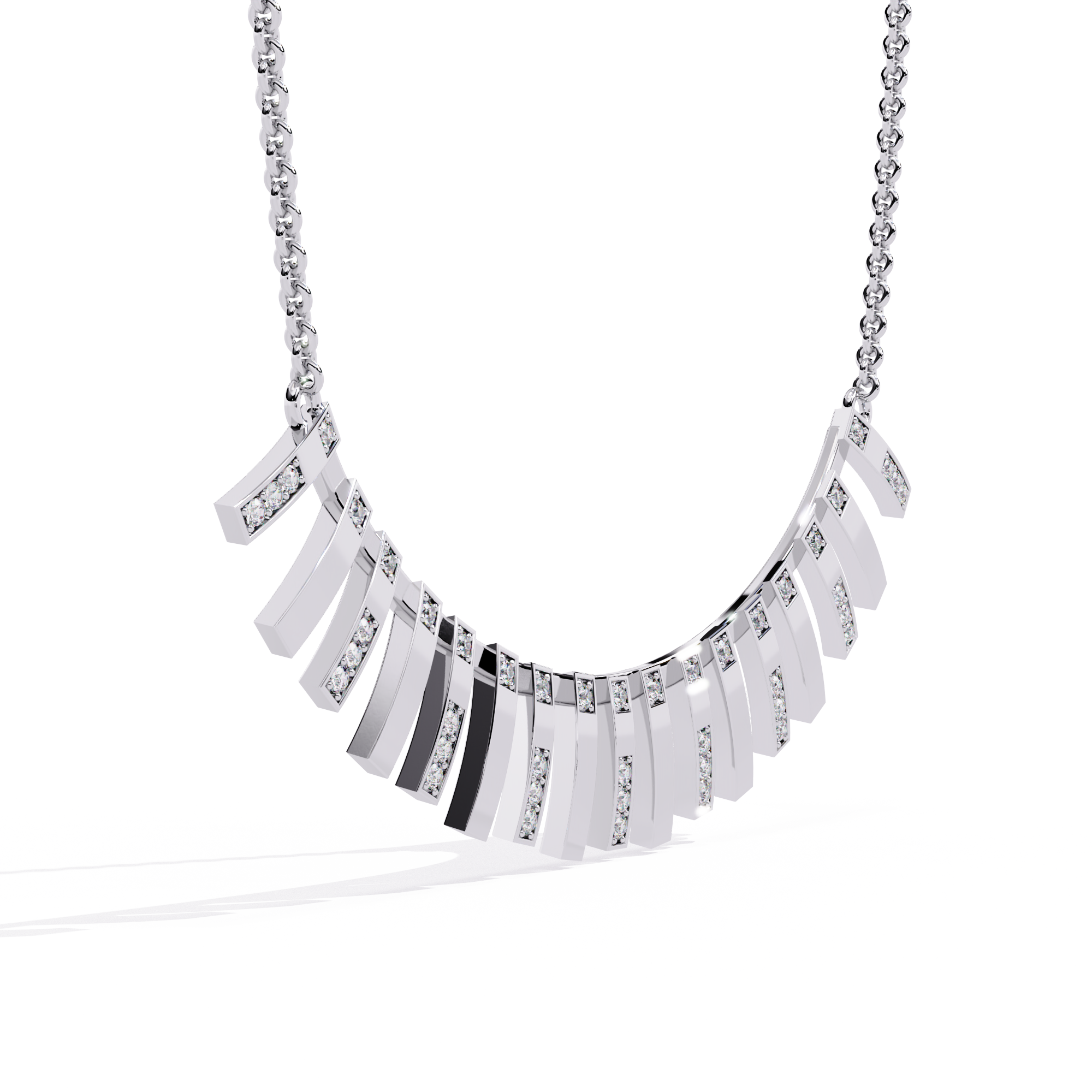 Solitairekart 0.29ct Lab Grown Diamond Geometric Bar Necklace