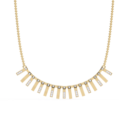 Solitairekart 0.29ct Natural Diamond Geometric Bar Necklace