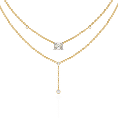 Solitairekart 1.72ct Layered Radiant Cut Natural Diamond Necklace-H Color, VS1 Clarity