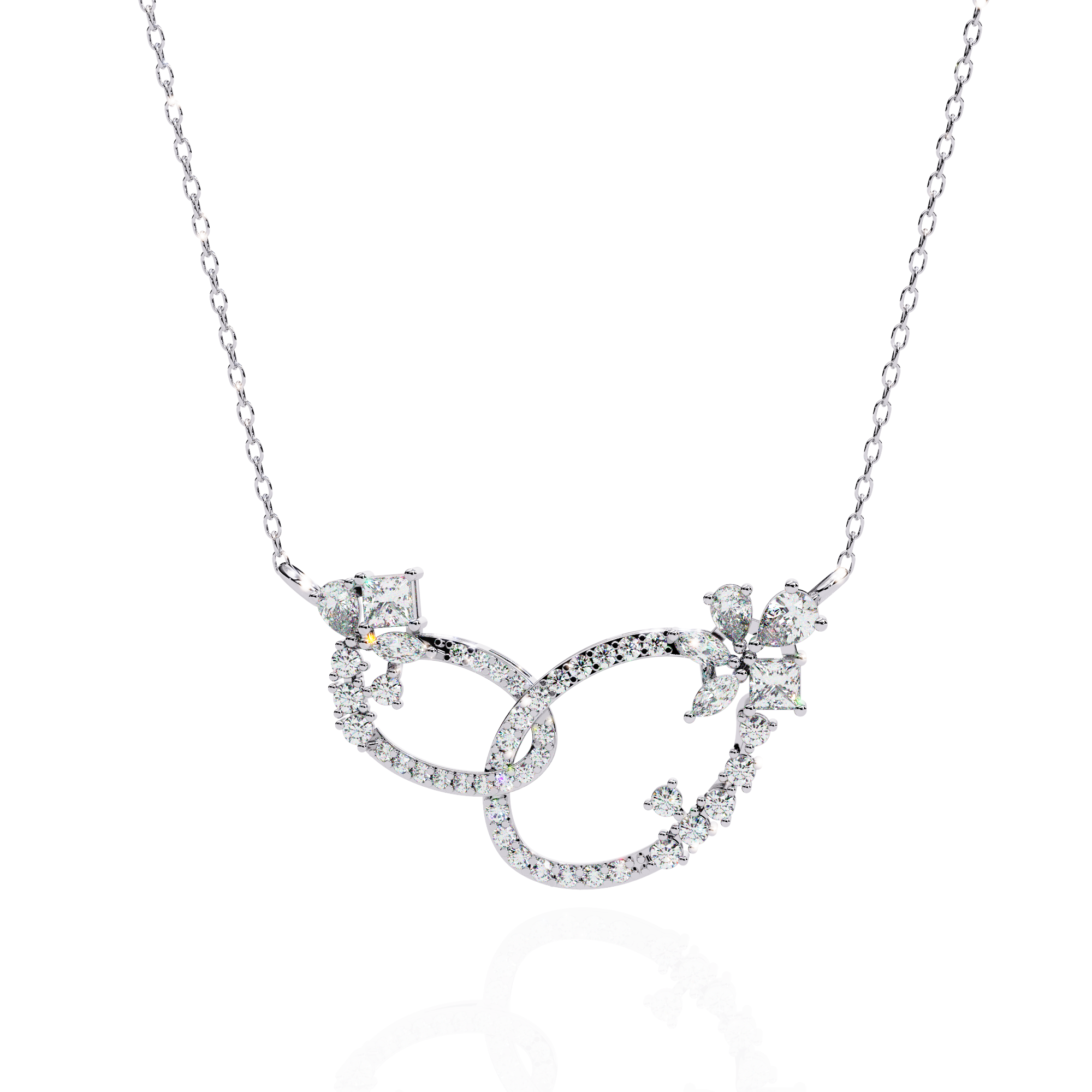 Solitairekart 0.73ct Eternal Harmony Natural Diamond Necklace-HI Color, VS-SI Clarity