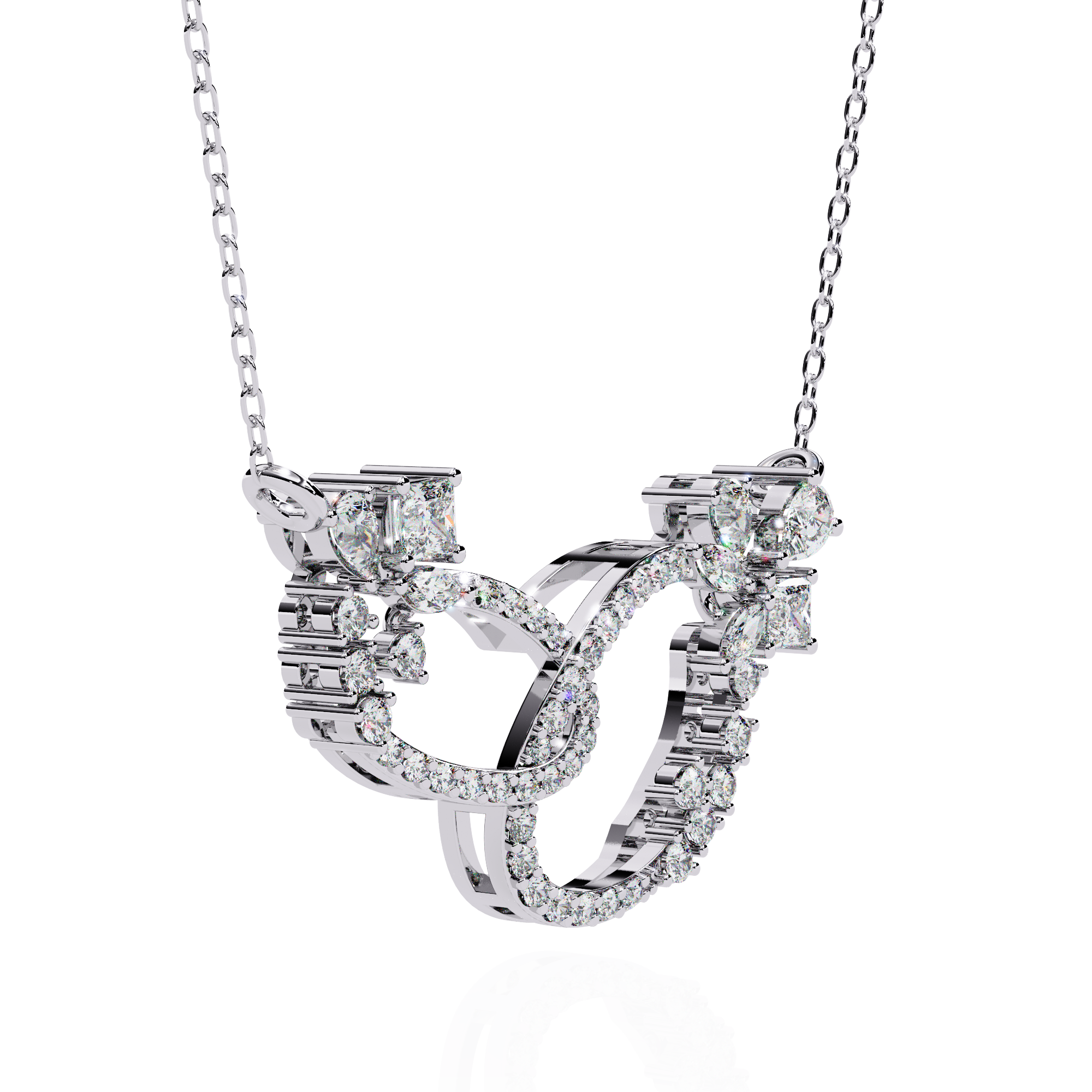 Solitairekart 0.73ct Eternal Harmony Natural Diamond Necklace-HI Color, VS-SI Clarity