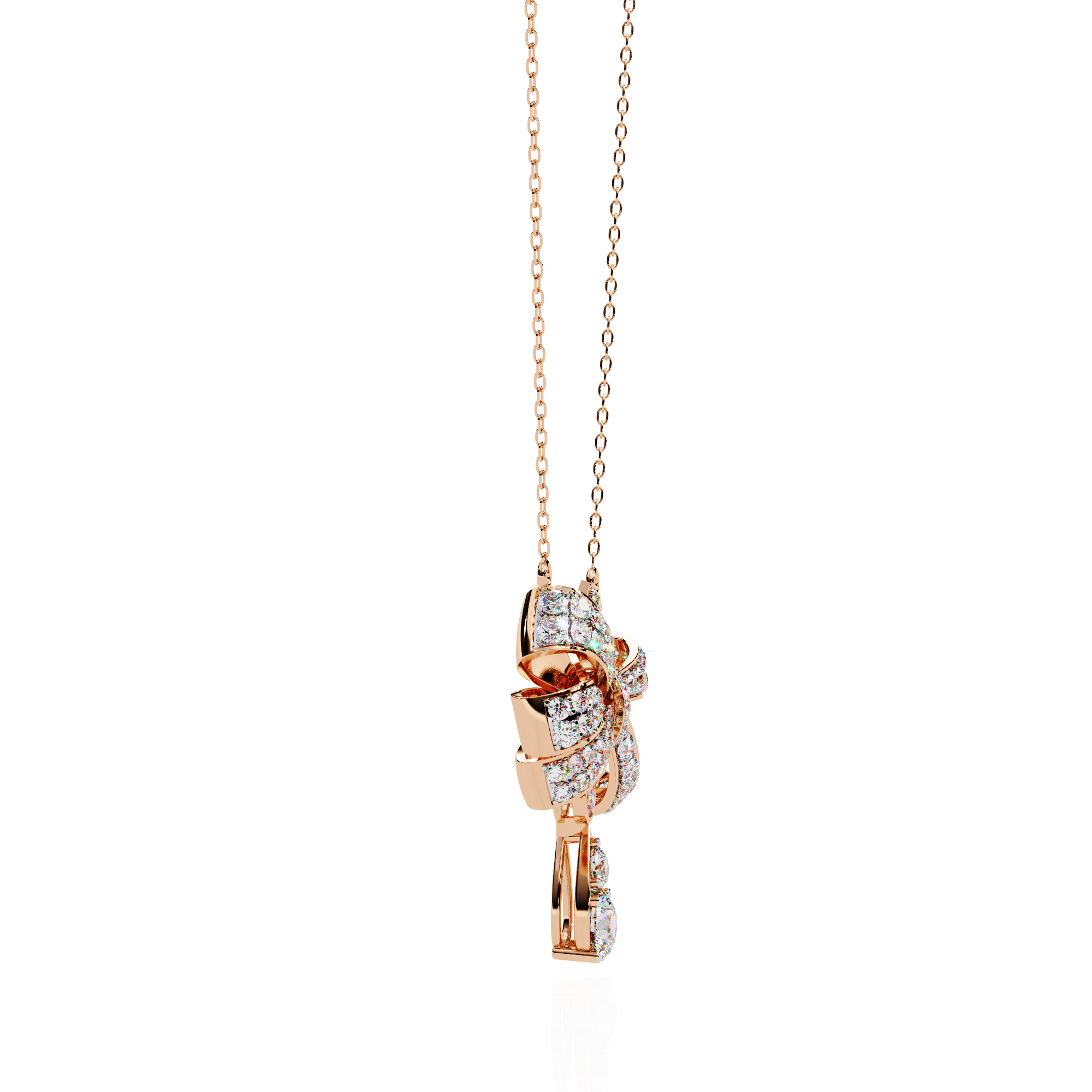 Solitairekart 1.69ct Lab Grown Diamond Bow Pendant Necklace