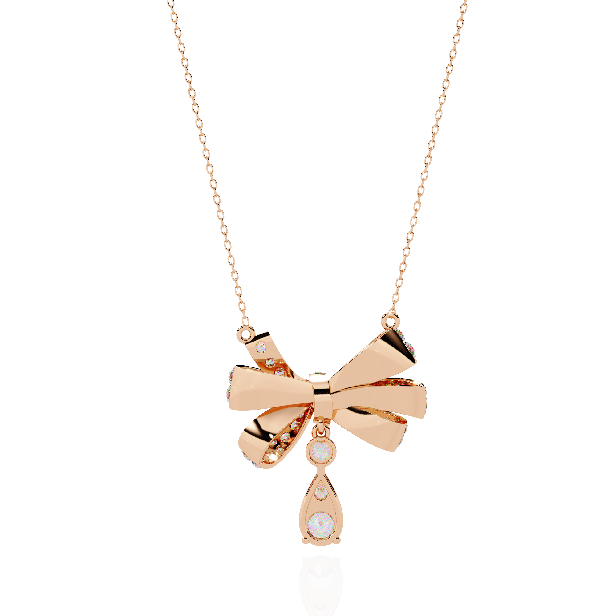 Solitairekart 1.69ct Lab Grown Diamond Bow Pendant Necklace