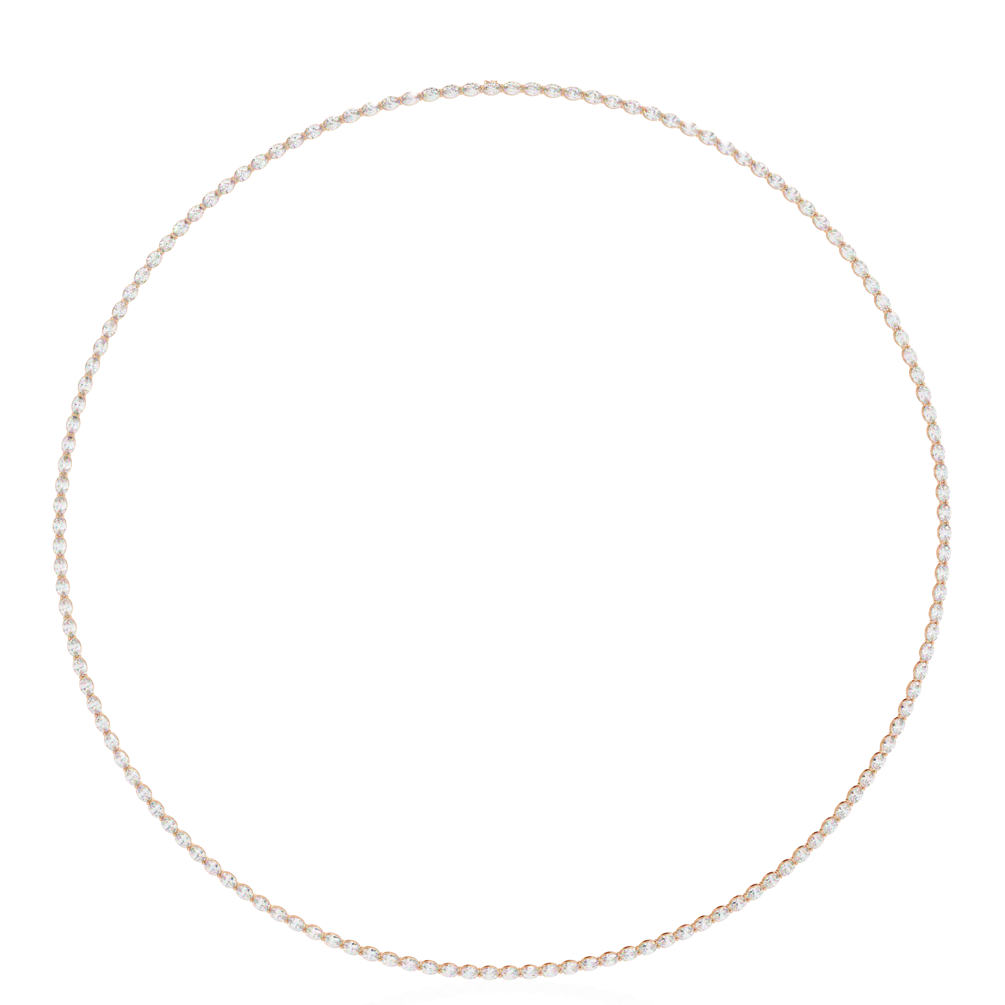 Solitairekart 6.20ct  Oval Cut Natural Diamond Beaded Circle Necklace-HI Color, VS-SI Clarity