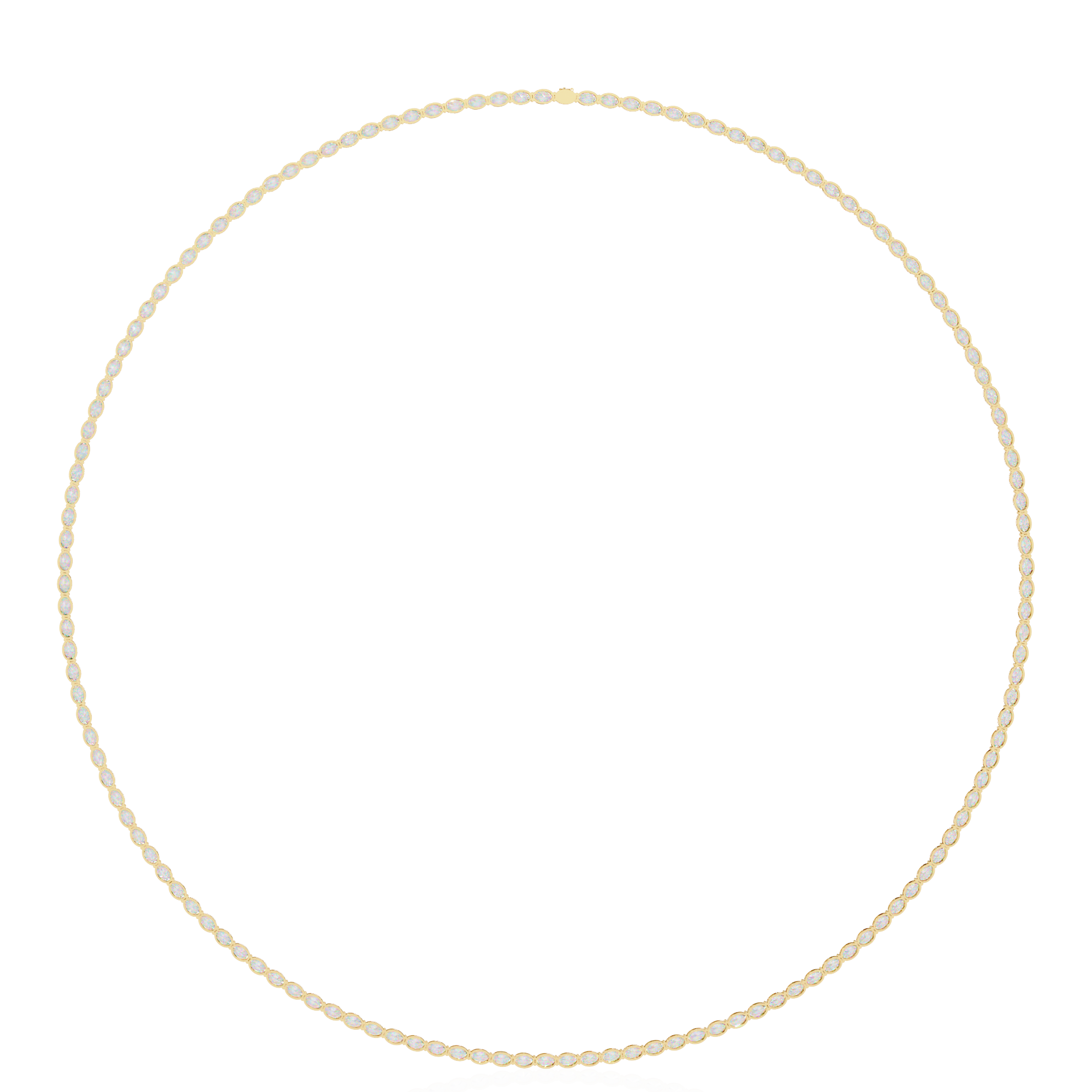 Solitairekart 6.20ct  Oval Cut Natural Diamond Beaded Circle Necklace-HI Color, VS-SI Clarity