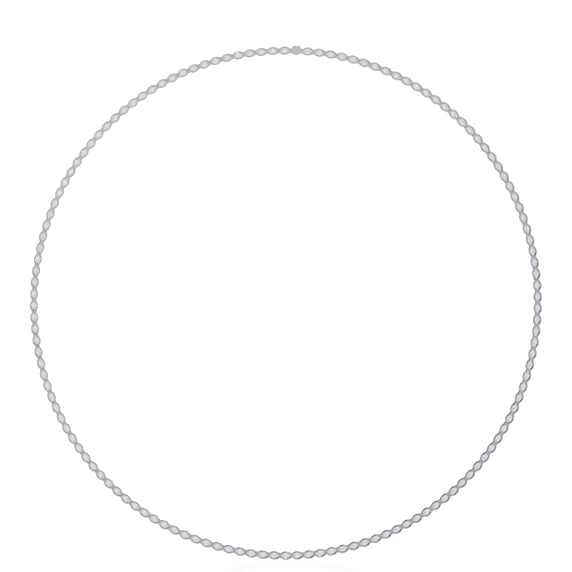 Solitairekart 6.20ct  Oval Cut Natural Diamond Beaded Circle Necklace-HI Color, VS-SI Clarity