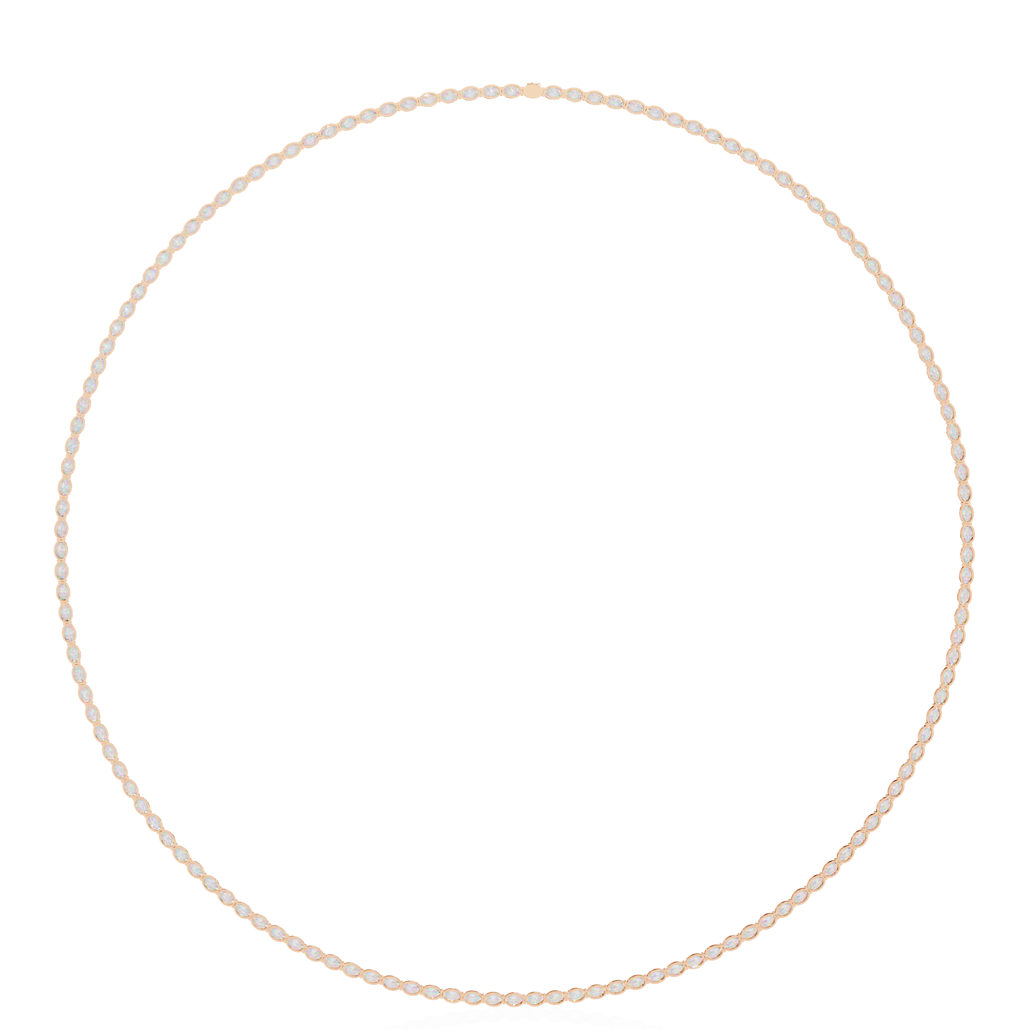 Solitairekart 6.20ct  Oval Cut Natural Diamond Beaded Circle Necklace-HI Color, VS-SI Clarity