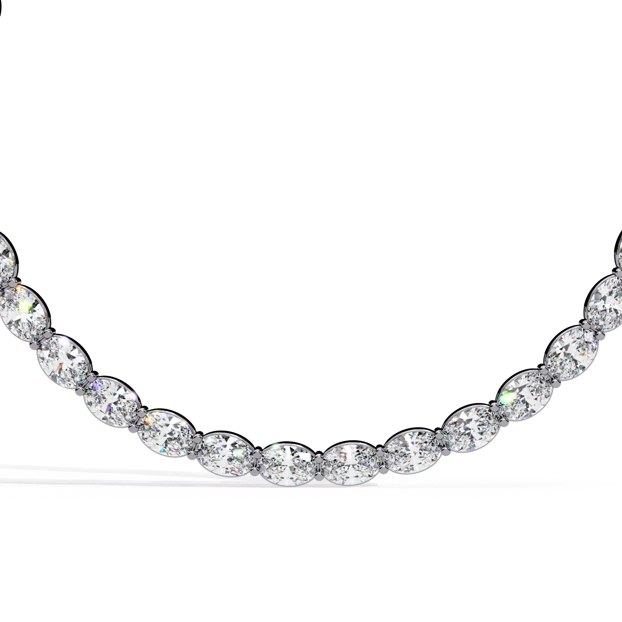 Solitairekart 6.20ct  Oval Cut Natural Diamond Beaded Circle Necklace-HI Color, VS-SI Clarity