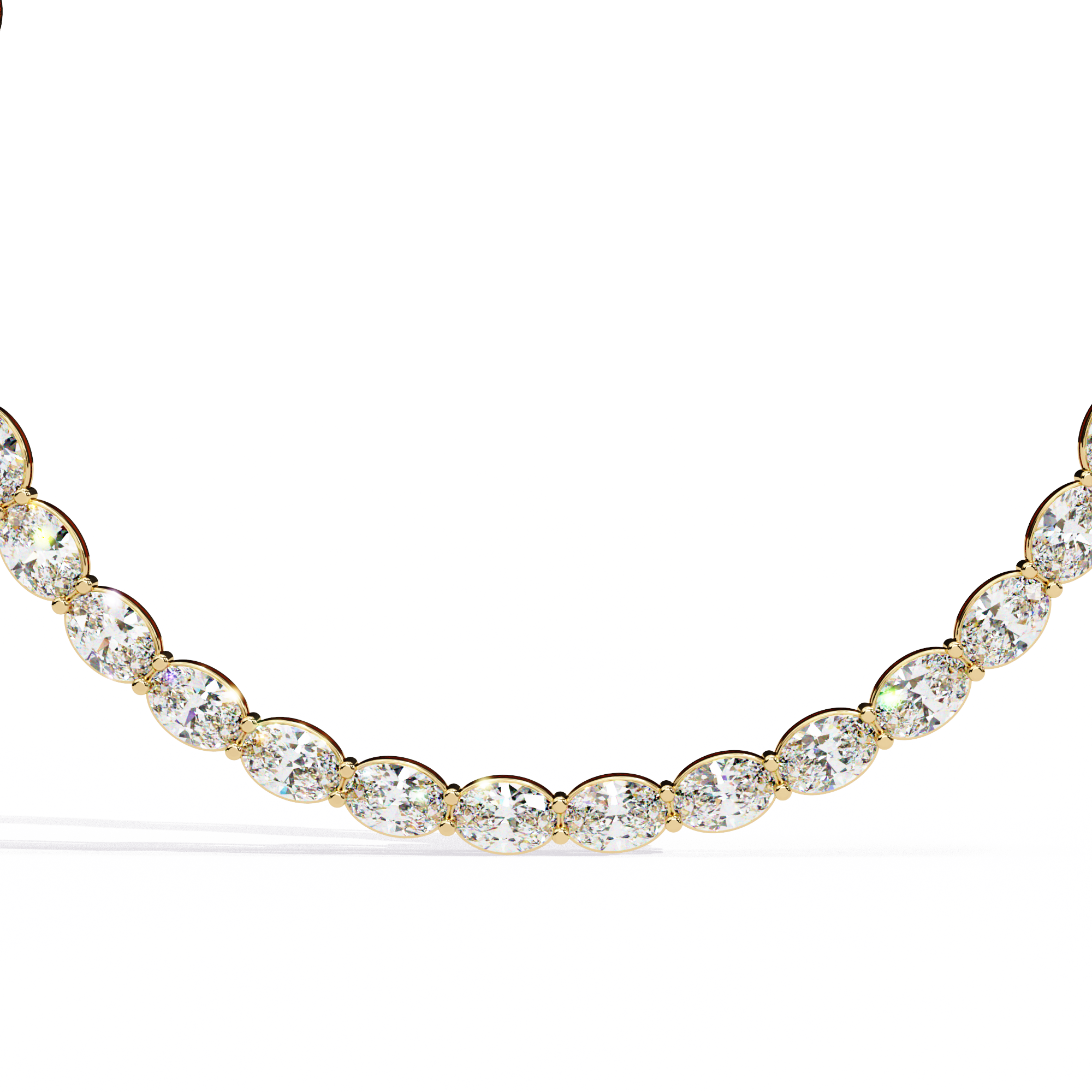 Solitairekart 6.20ct  Oval Cut Natural Diamond Beaded Circle Necklace-HI Color, VS-SI Clarity