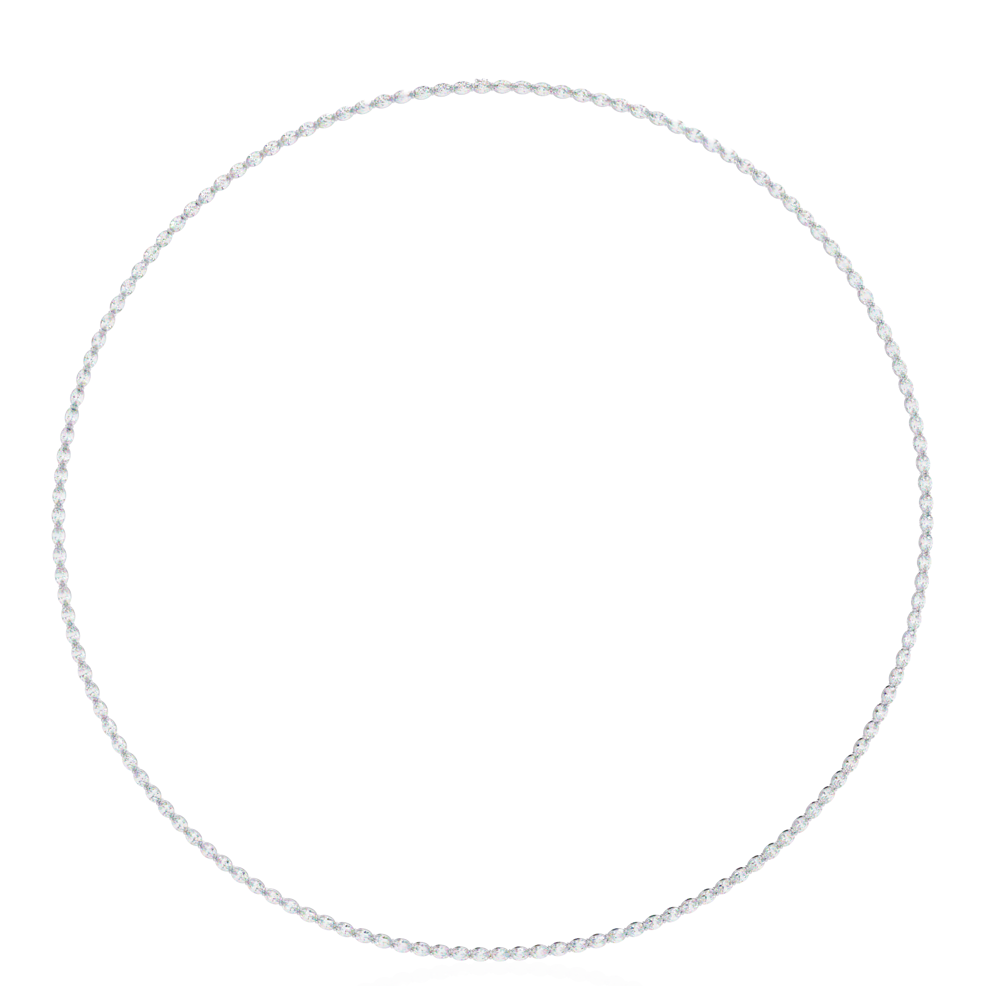 Solitairekart 6.20ct  Oval Cut Natural Diamond Beaded Circle Necklace-HI Color, VS-SI Clarity