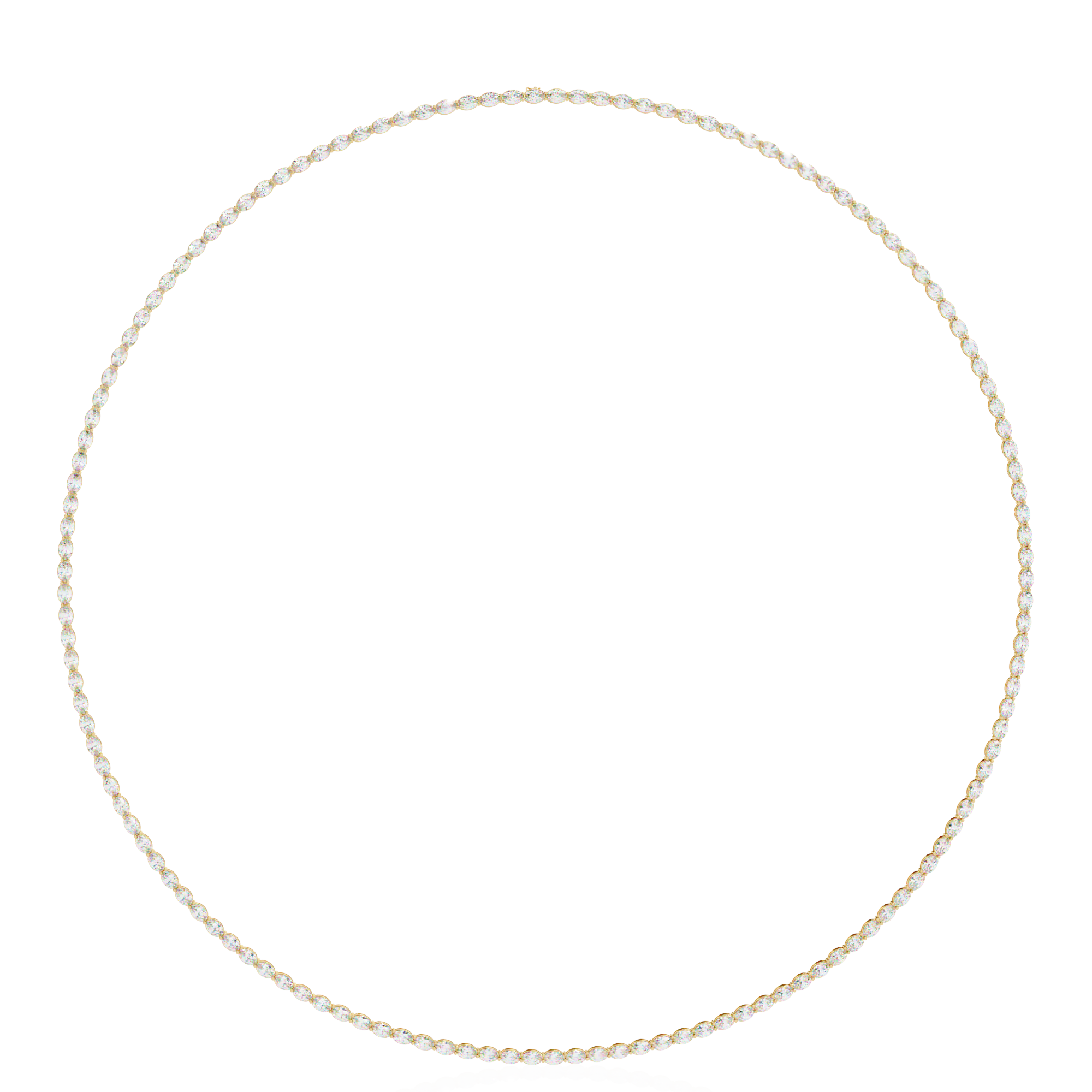 Solitairekart 6.20ct  Oval Cut Natural Diamond Beaded Circle Necklace-HI Color, VS-SI Clarity