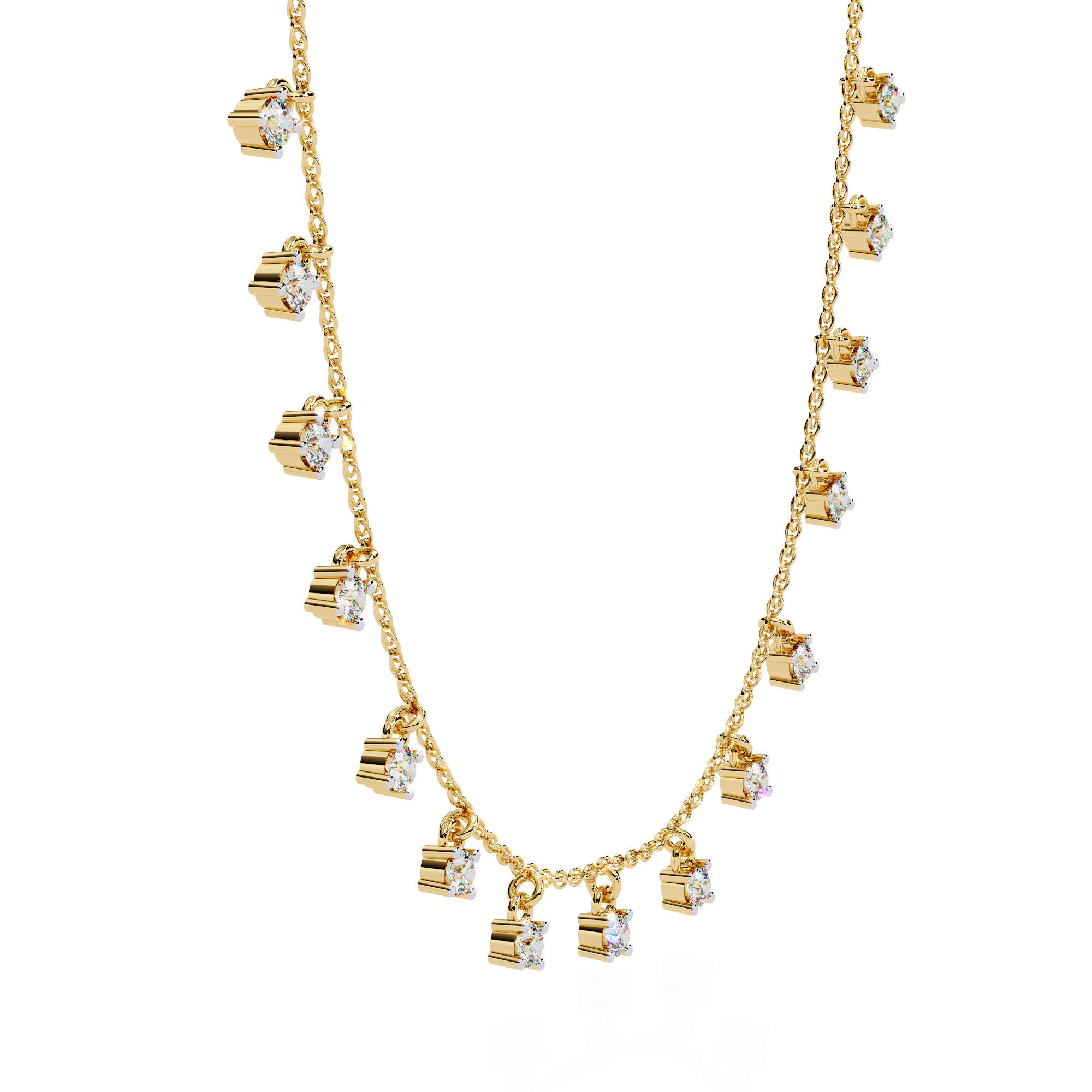 Solitairekart 0.88ct Dangling Lab Grown Diamond Necklace