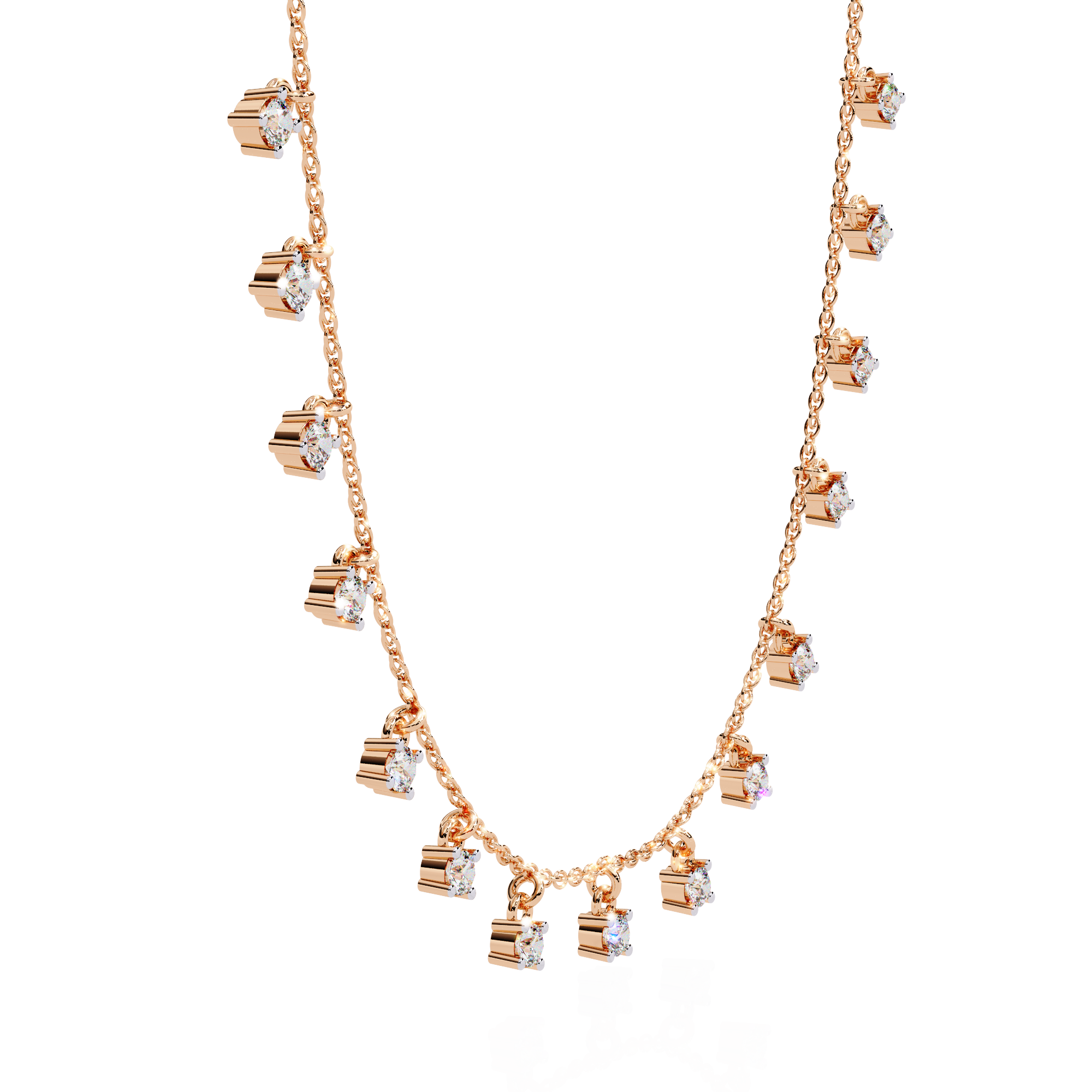 Solitairekart 0.88ct Dangling Lab Grown Diamond Necklace