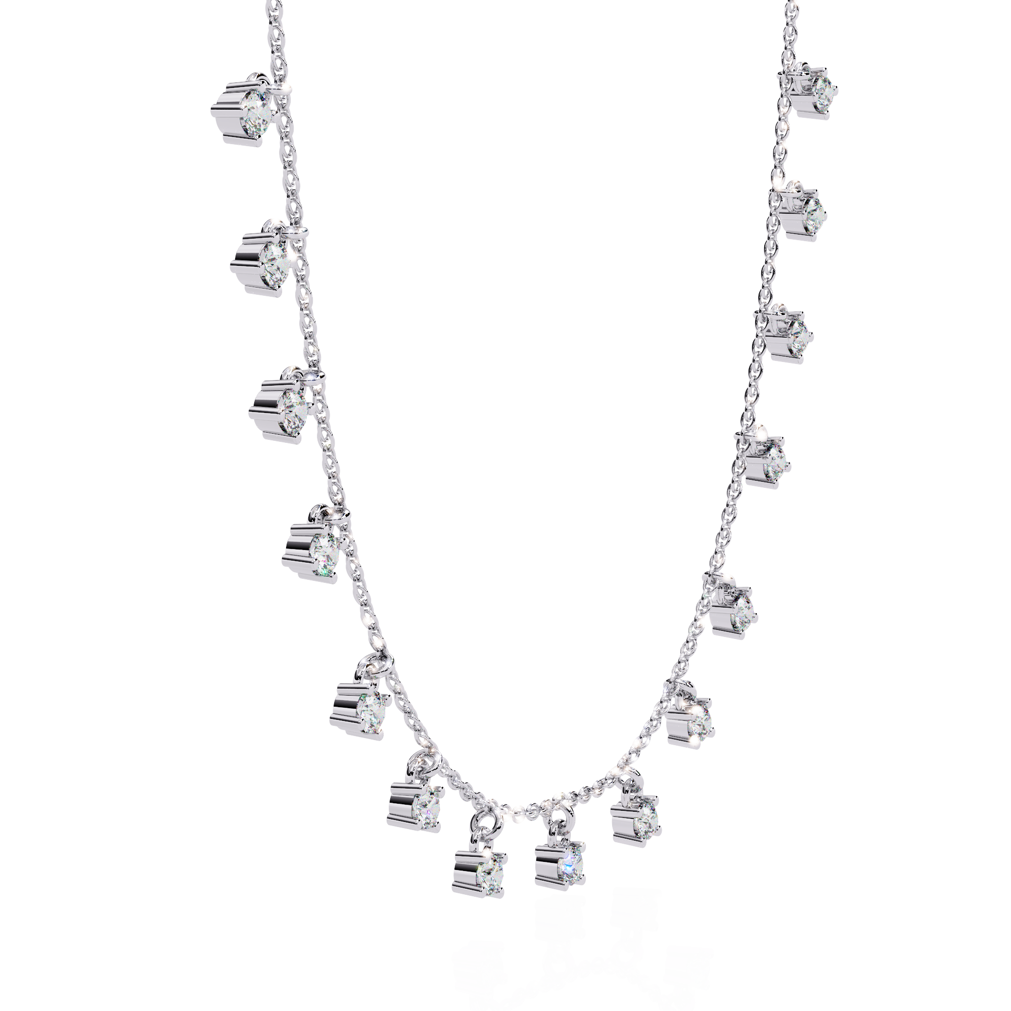 Solitairekart 0.88ct Dangling Lab Grown Diamond Necklace