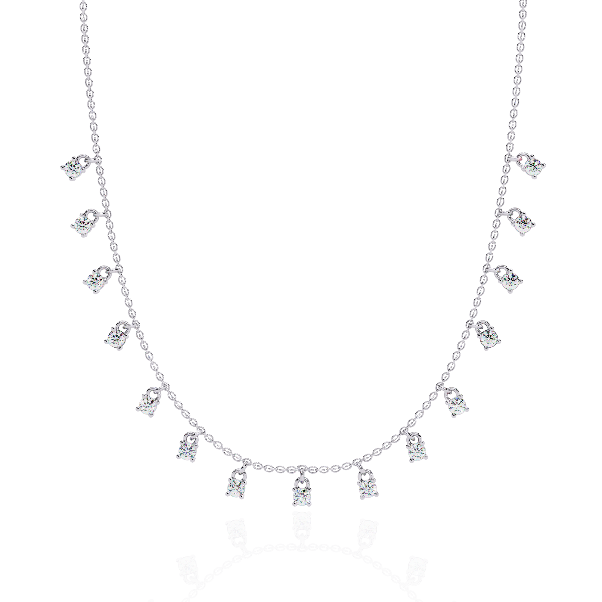 Solitairekart 0.88ct Dangling Lab Grown Diamond Necklace