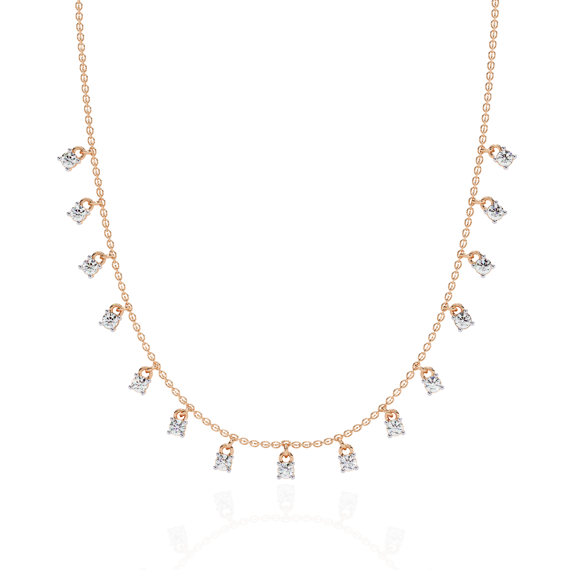 Solitairekart 0.88ct Dangling Lab Grown Diamond Necklace