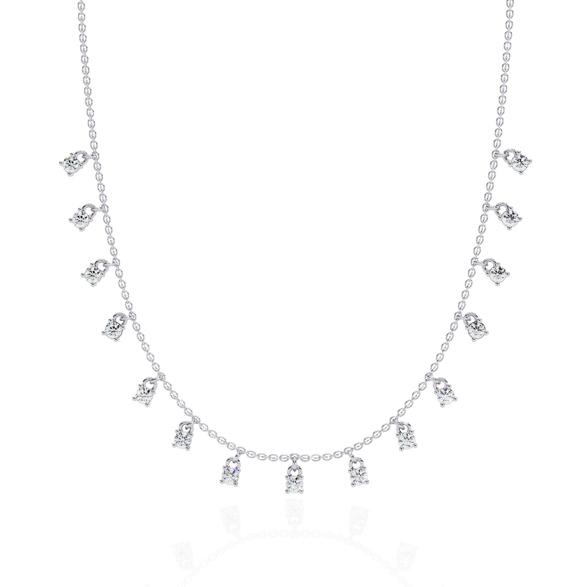 Solitairekart 0.88ct Dangling Natural Diamond Necklace-HI Color, VS-SI Clarity